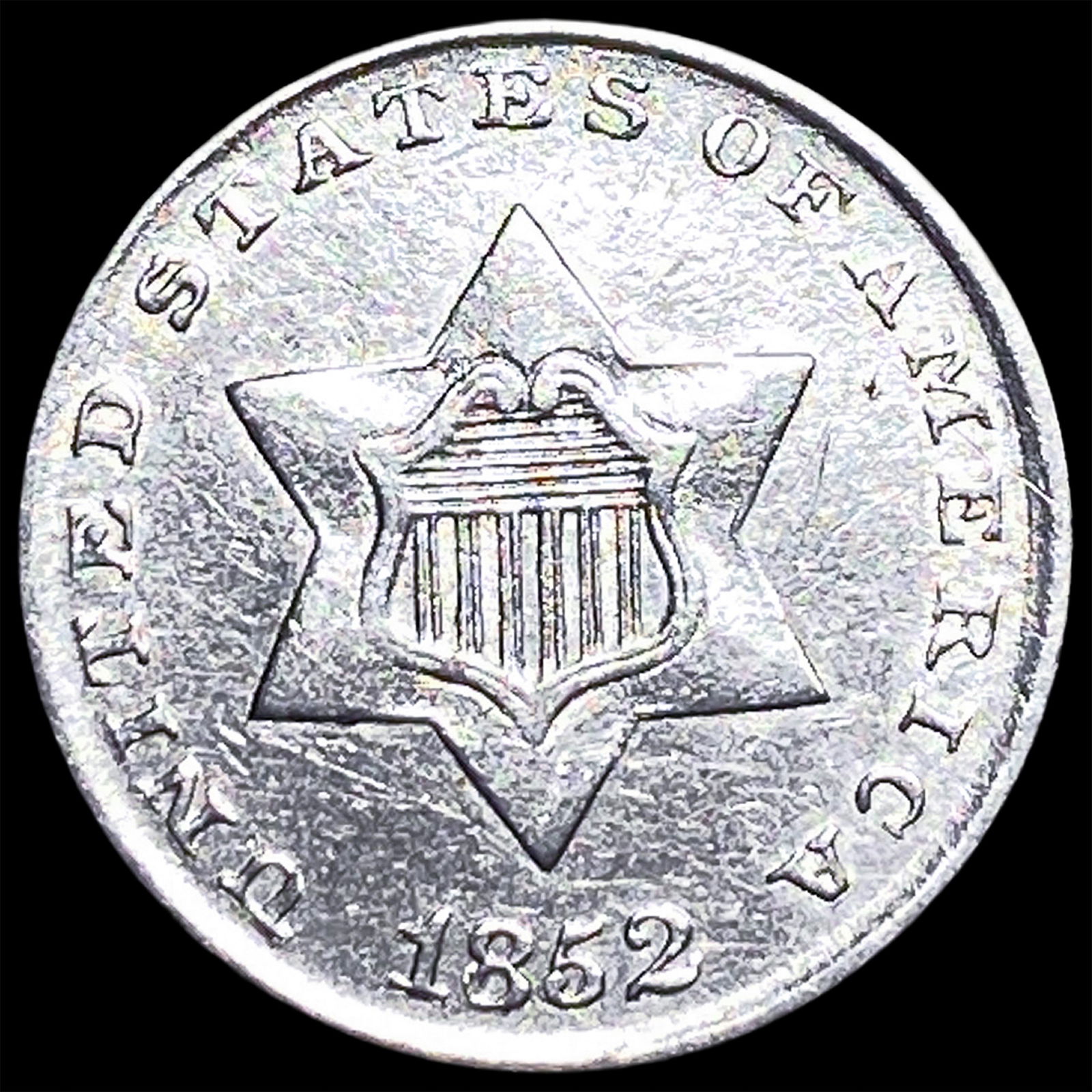 1852 Silver Three-Cent Piece CLOSELY UNCIRCULATED (1 of 2)
