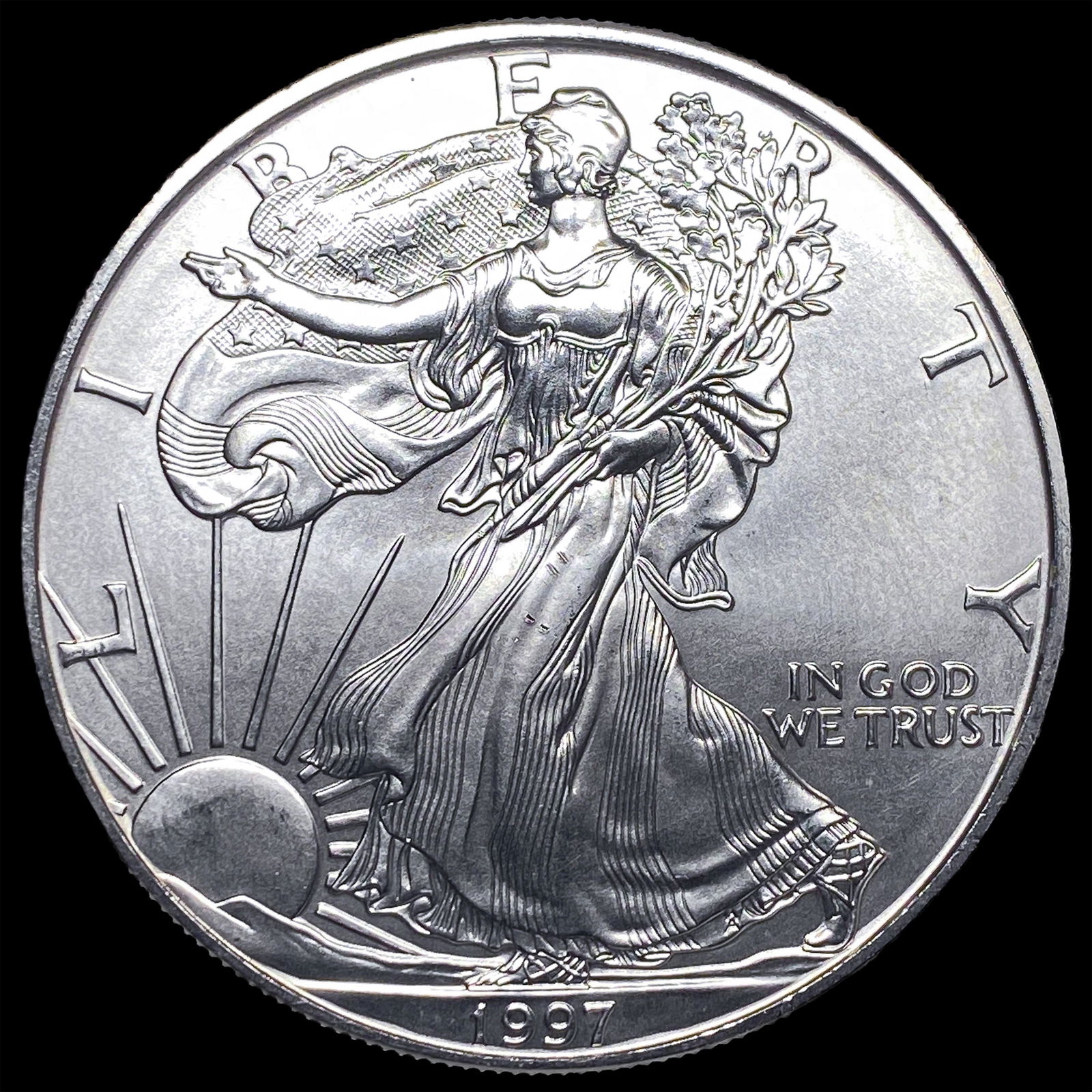 1997 1 oz Silver American Eagle $1 SUPERB GEM BU (1 of 2)