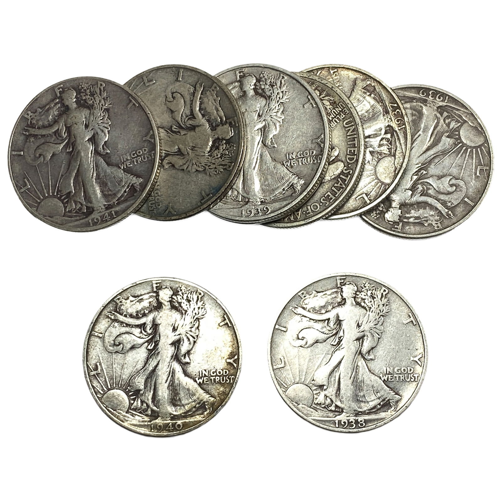 Roll of 9 Walking Liberty 50C: Roll of 9 Walking Liberty 50C