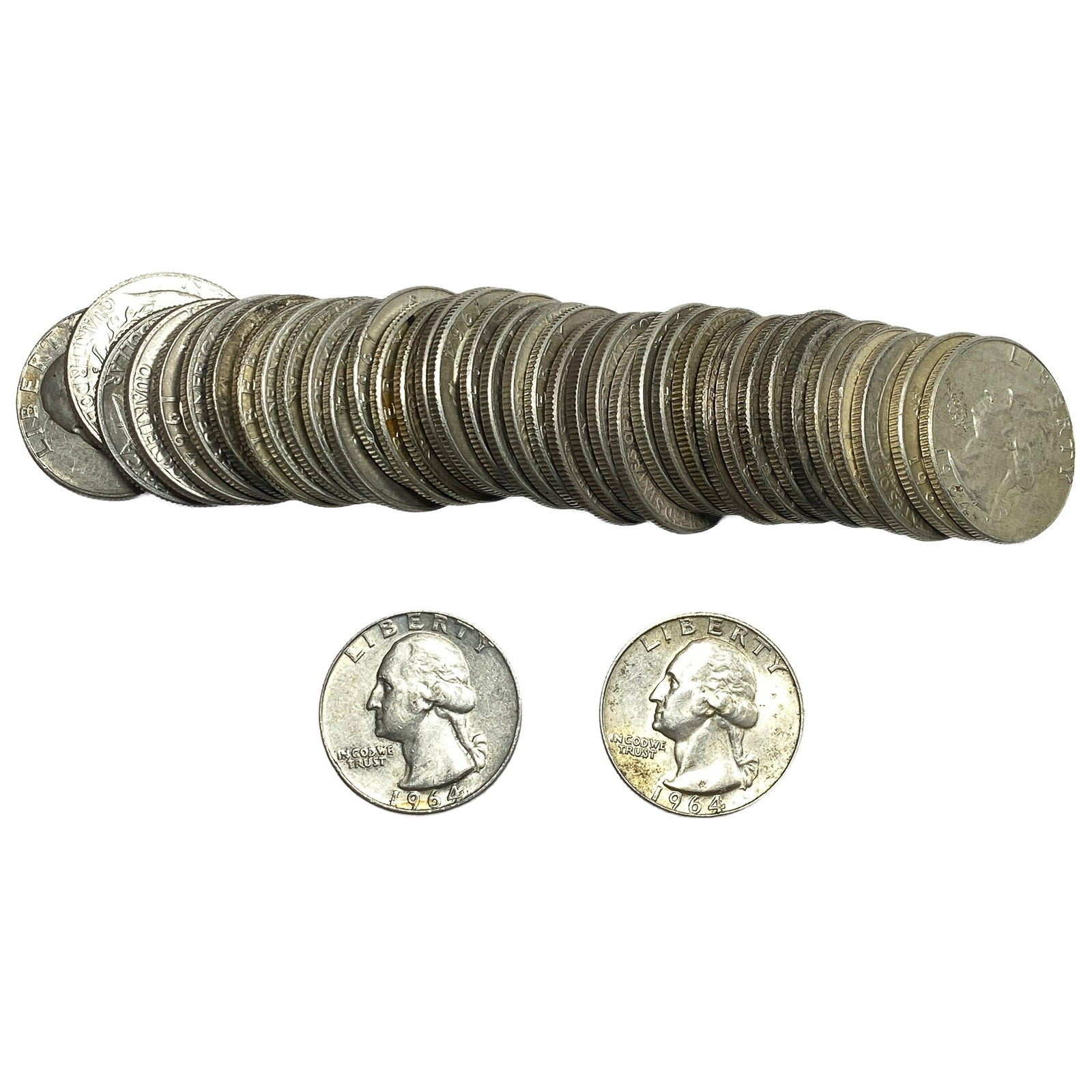 Roll of 40 Silver Washington 25C: Roll of 40 Silver Washington 25C