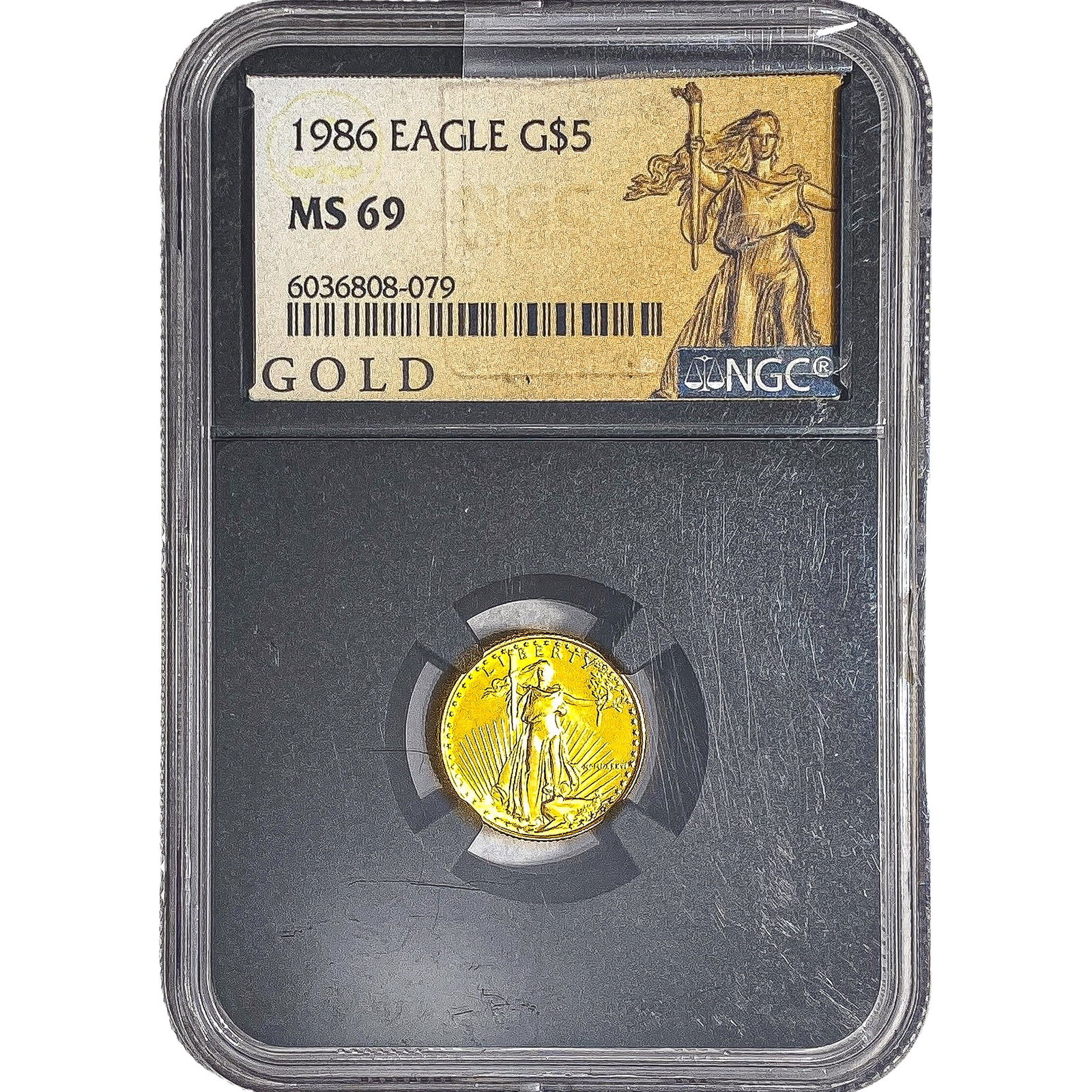 1986 1/10oz Gold Eagle $5 NGC MS69 (1 of 2)