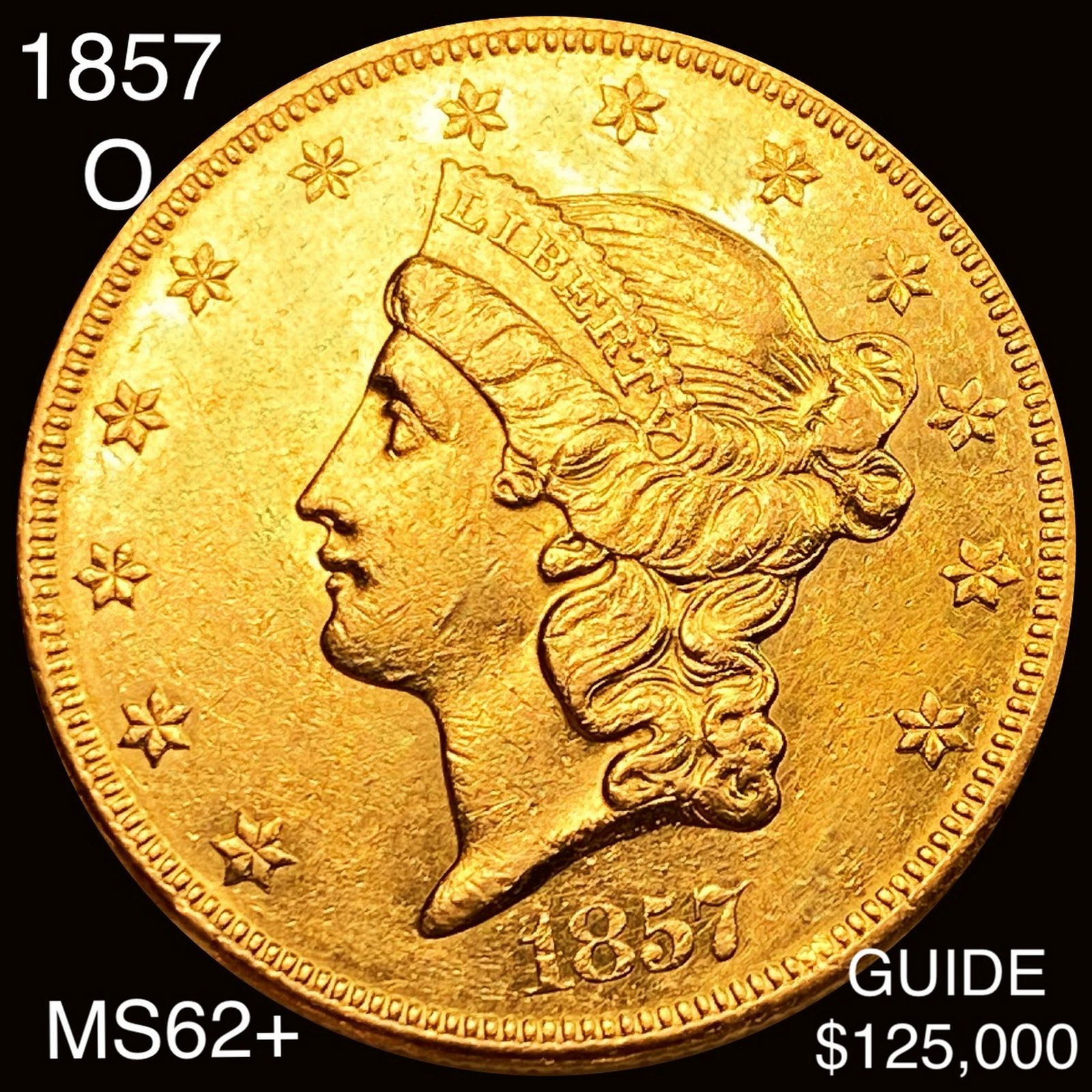 1857-O $20 Gold Double Eagle CHOICE BU (1 of 2)