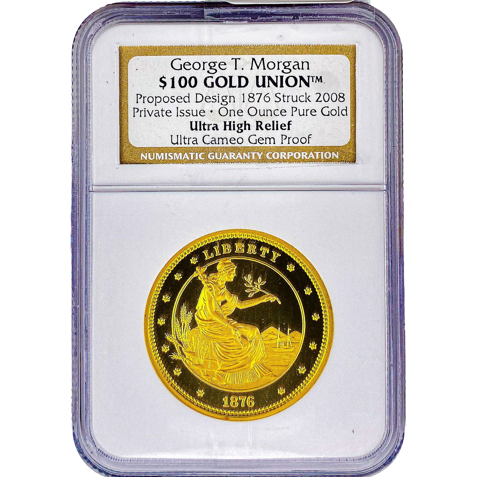 2008 George T. Morgan $100 1oz Gold Union Gem Proof NGC: 2008 George T. Morgan $100 1oz Gold Union Gem Proof NGC