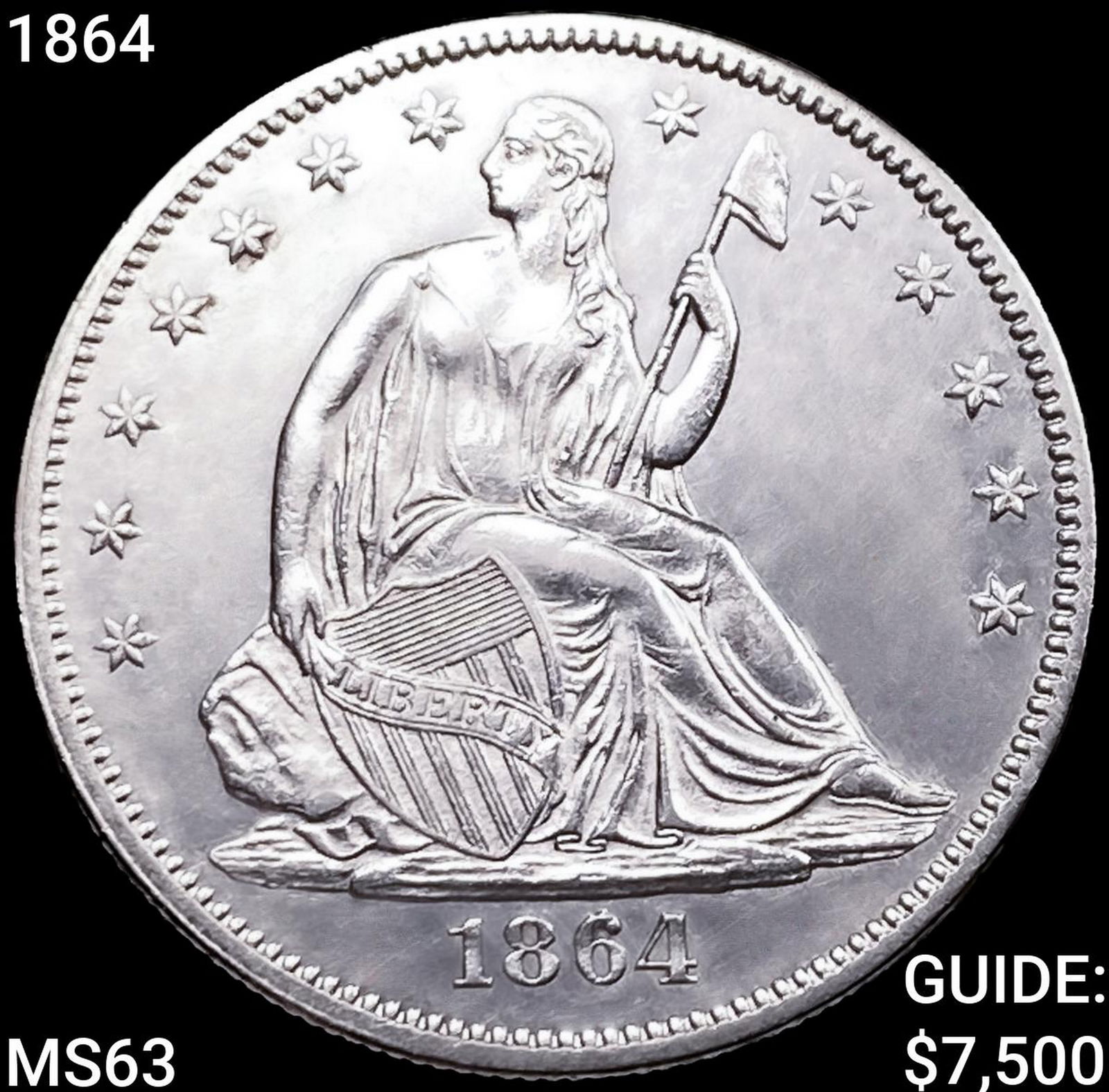 1864 Seated Liberty Half Dollar CHOICE BU (1 of 2)