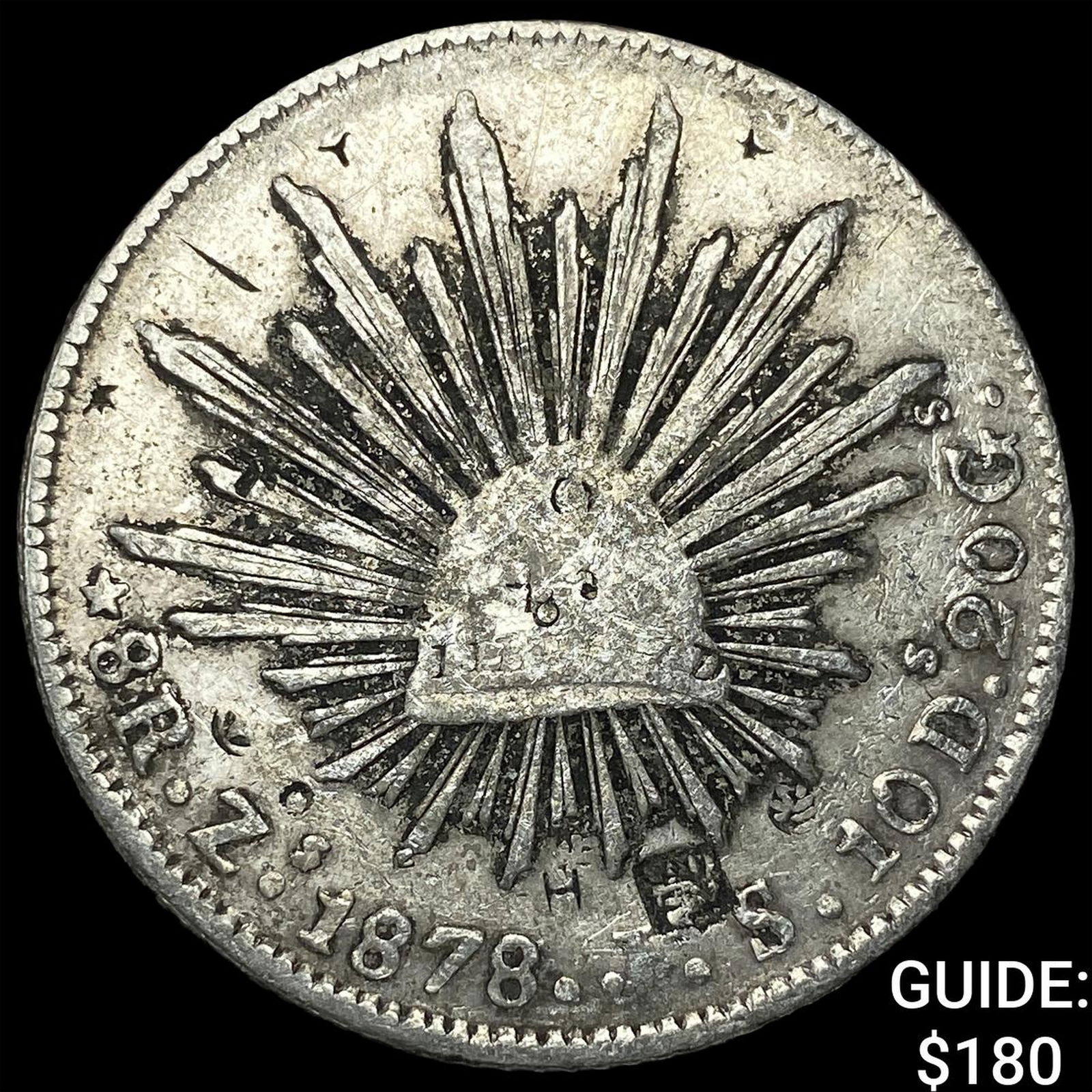 1878 Mexico Silver 8 Reales Punch Marked NEARLY UNCIRCULATED (1 of 2)