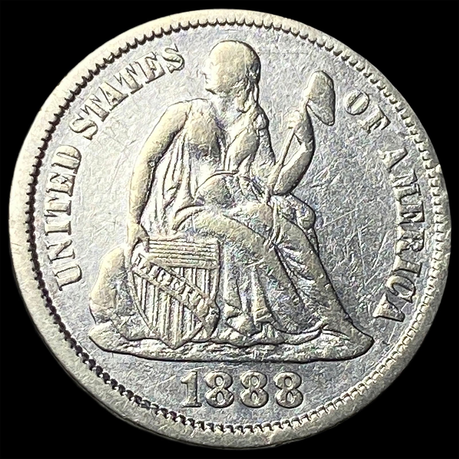 1838 Seated Liberty Dime NEARLY UNCIRCULATED (1 of 2)