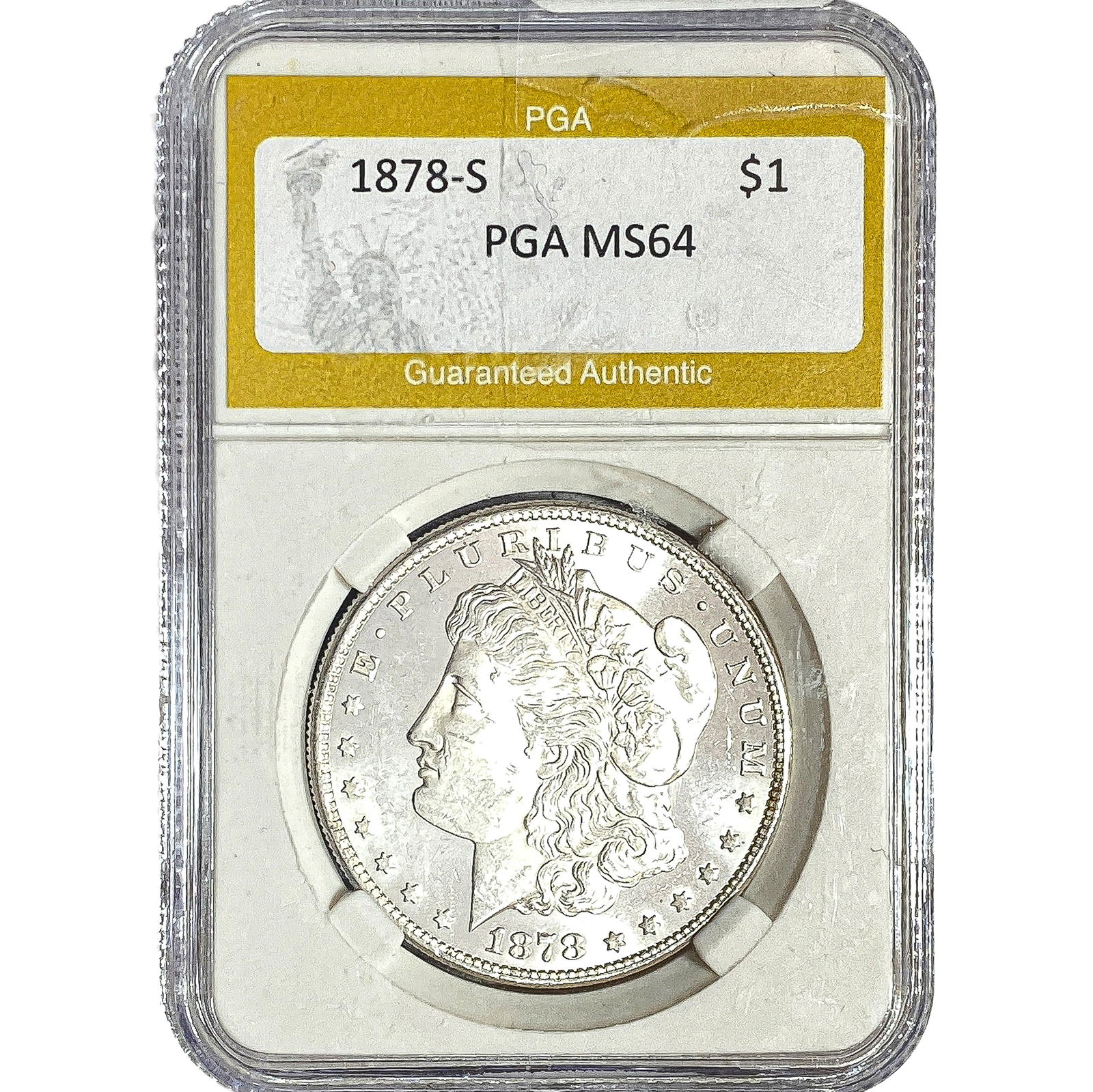 1878-S Morgan Silver Dollar PGA MS64: 1878-S Morgan Silver Dollar PGA MS64