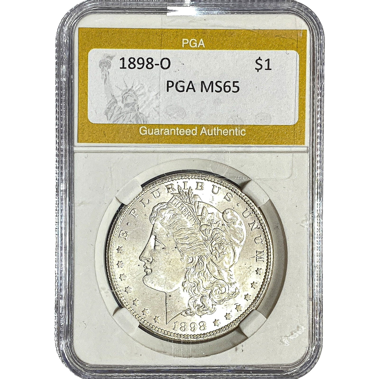 1898-O Morgan Silver Dollar PGA MS65: 1898-O Morgan Silver Dollar PGA MS65