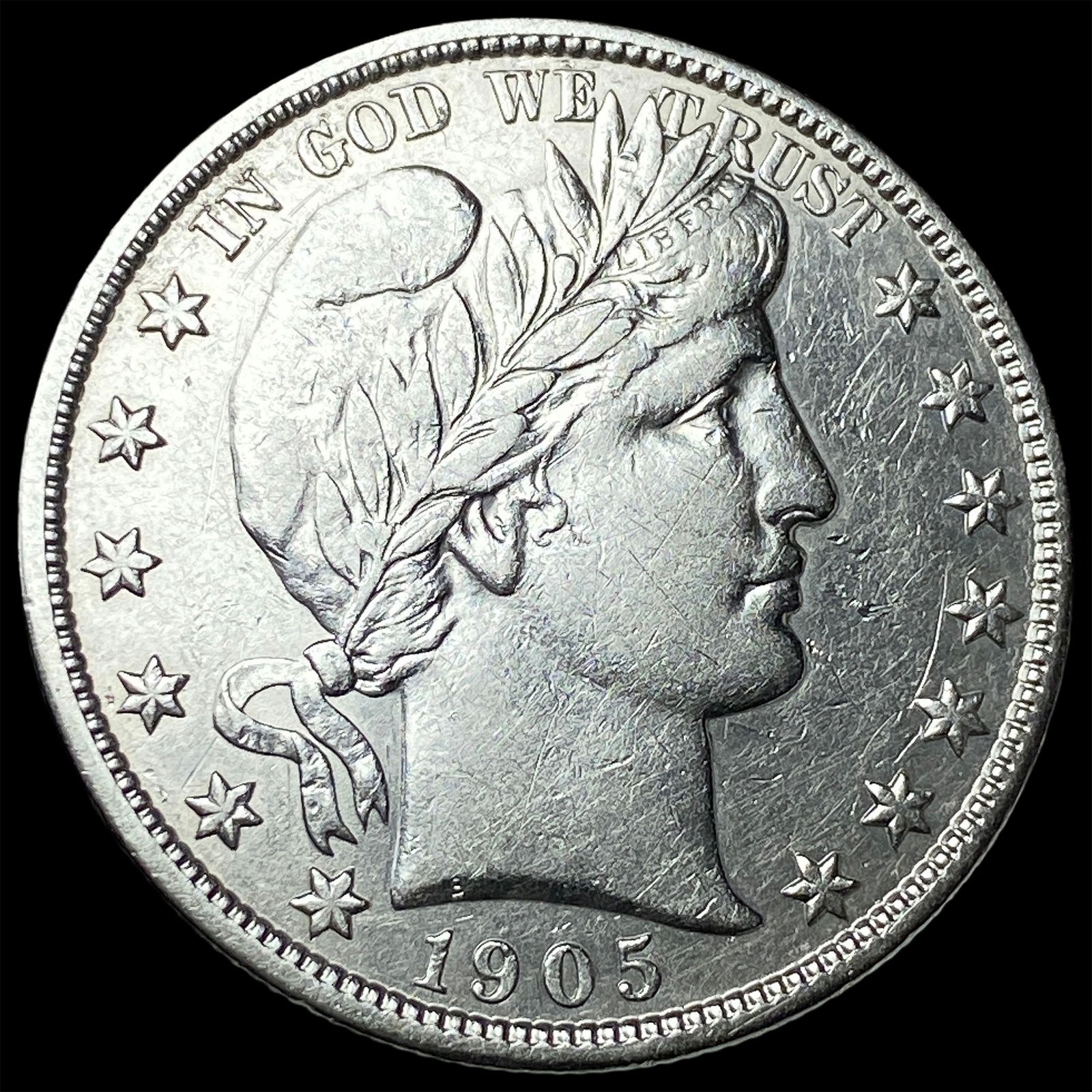 1905-S Silver Barber Half Dollar NEARLY UNCIRCULATED: 1905-S Silver Barber Half Dollar NEARLY UNCIRCULATED