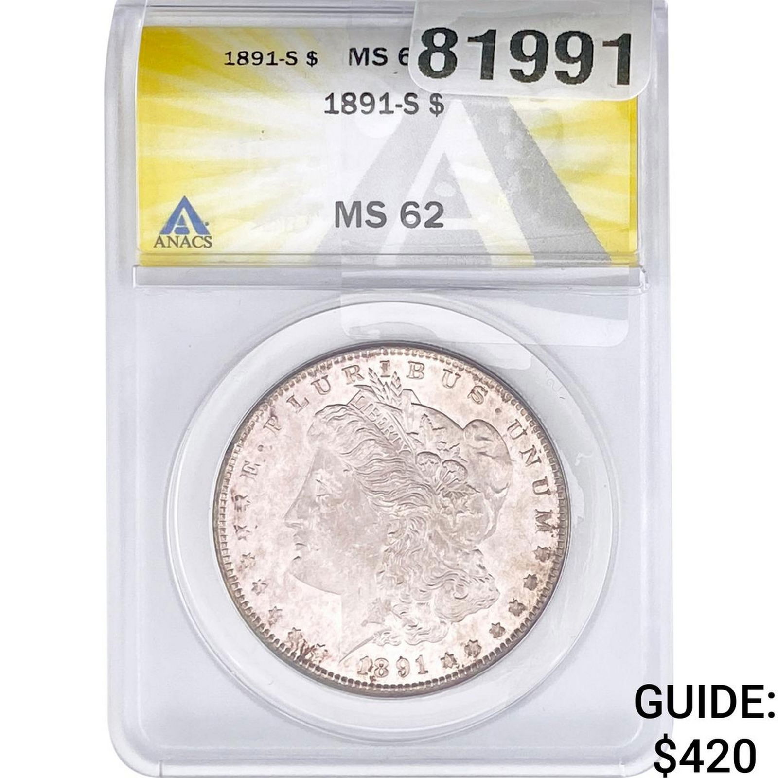 1891-S Morgan Silver Dollar ANACS MS62 (1 of 2)