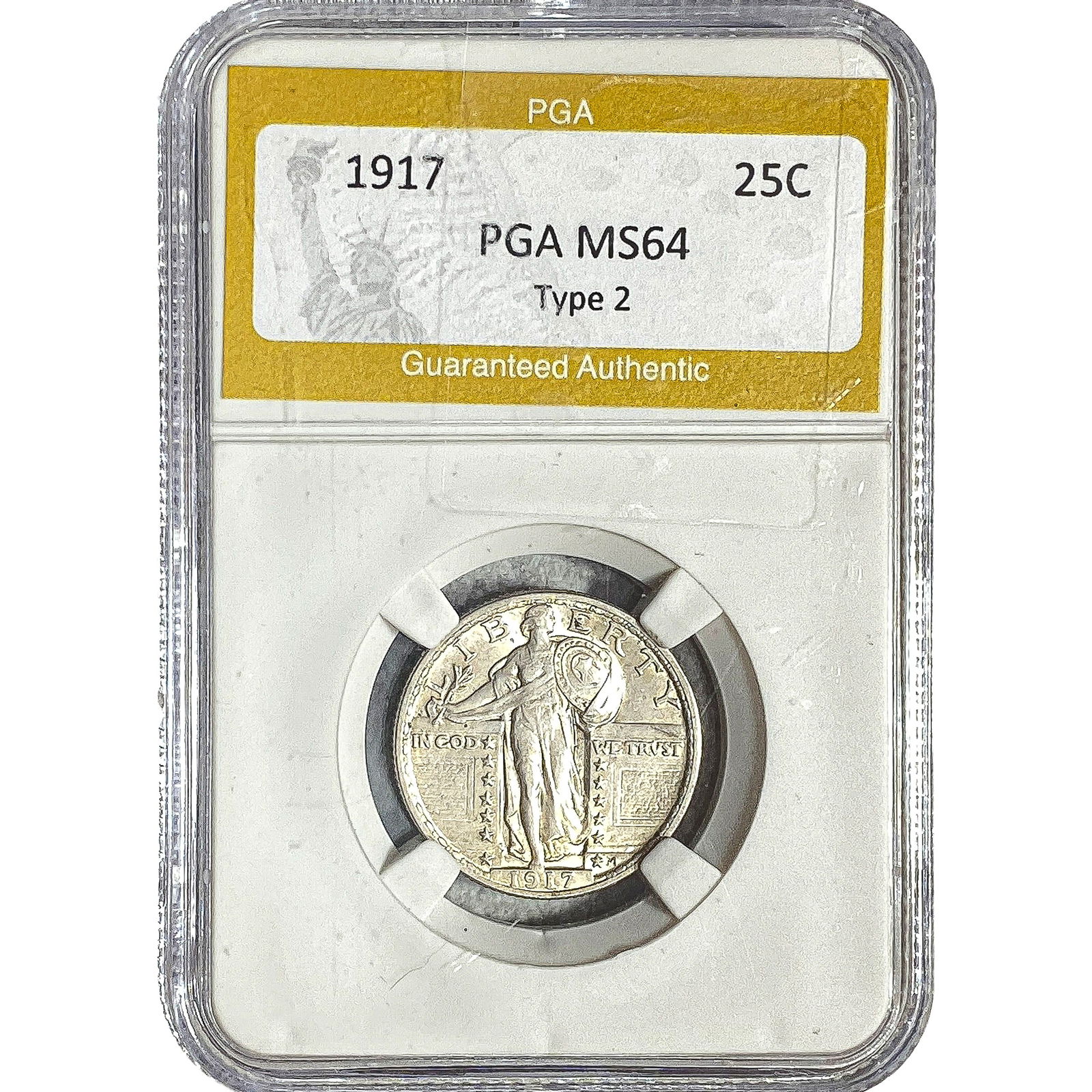 1917 Standing Liberty Quarter PGA MS64 Type 2: 1917 Standing Liberty Quarter PGA MS64 Type 2