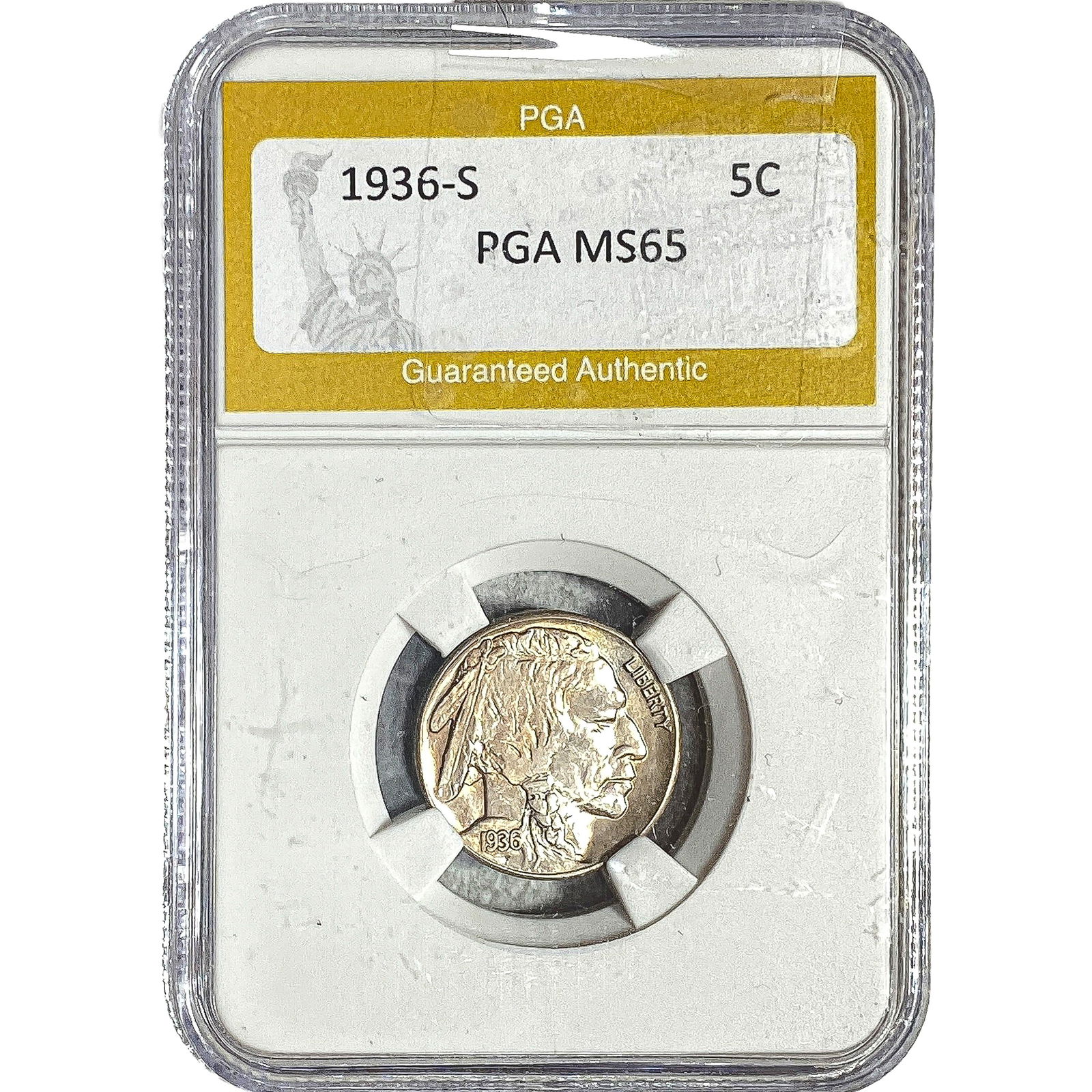 1936-S Buffalo Nickel PGA MS65: 1936-S Buffalo Nickel PGA MS65