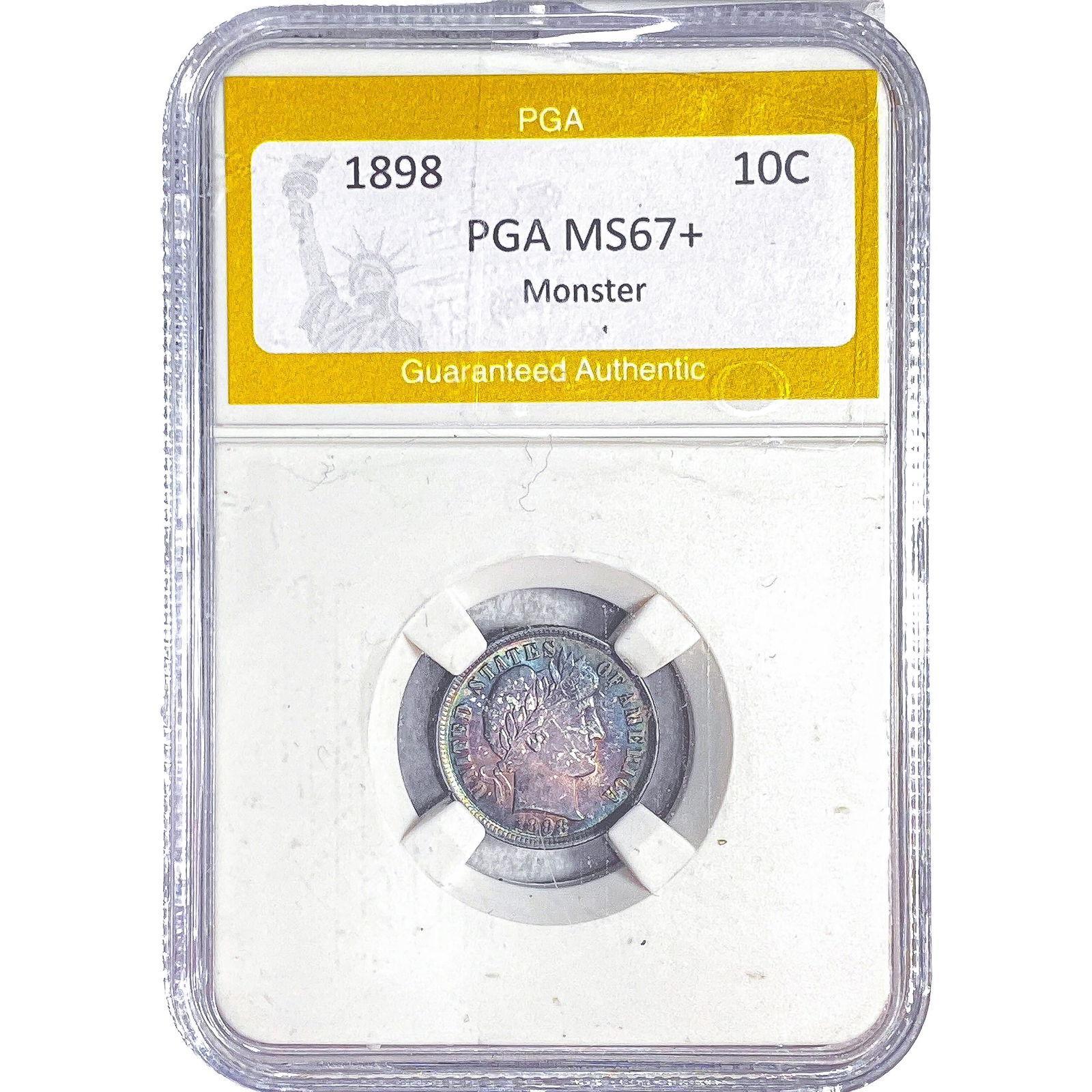 1898 Barber Dime PGA MS67+ Monster: 1898 Barber Dime PGA MS67+ Monster