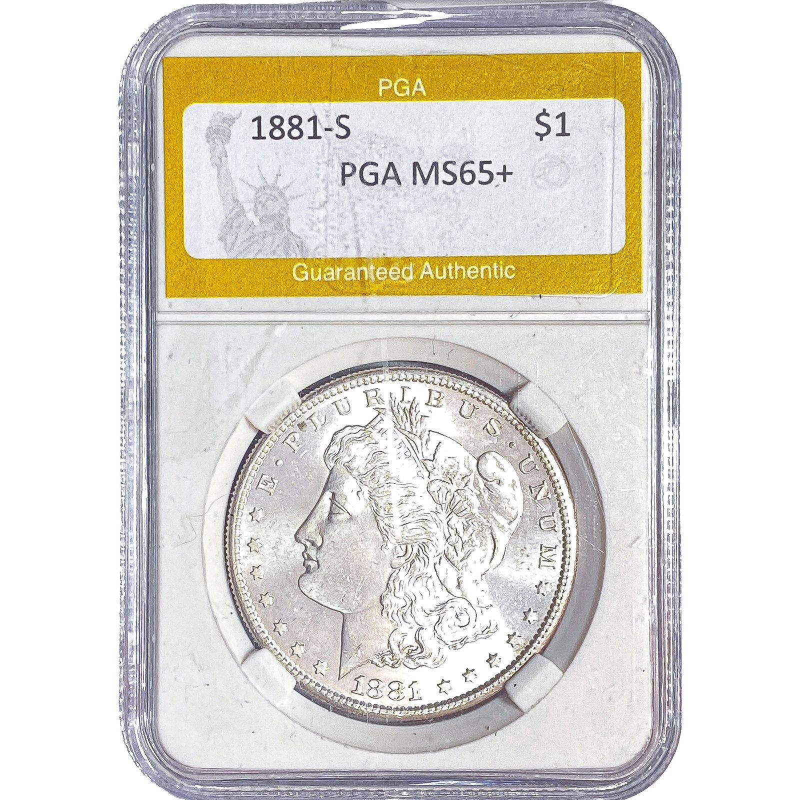 1881-S Morgan Silver Dollar PGA MS65+: 1881-S Morgan Silver Dollar PGA MS65+