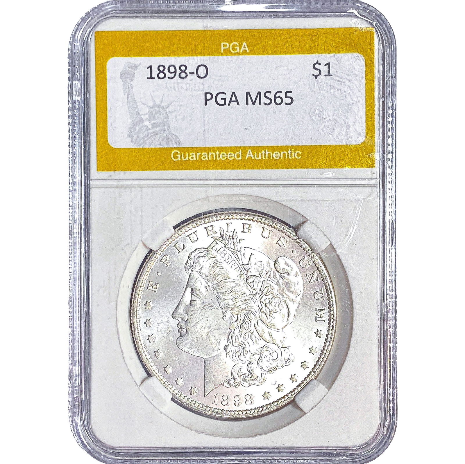 1898-O Morgan Silver Dollar PGA MS65: 1898-O Morgan Silver Dollar PGA MS65