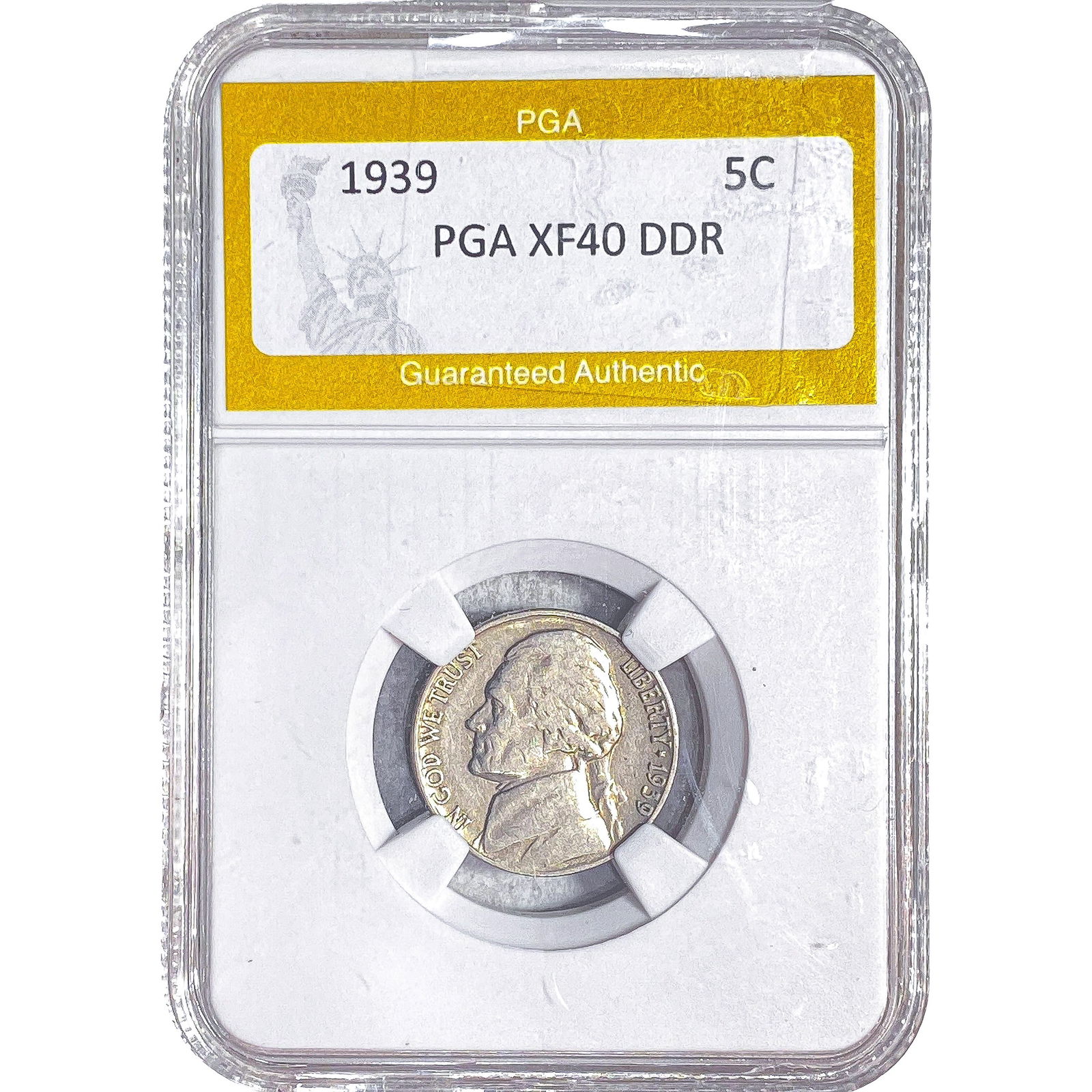 1939 Jefferson Nickel PGA XF40 DDR: 1939 Jefferson Nickel PGA XF40 DDR