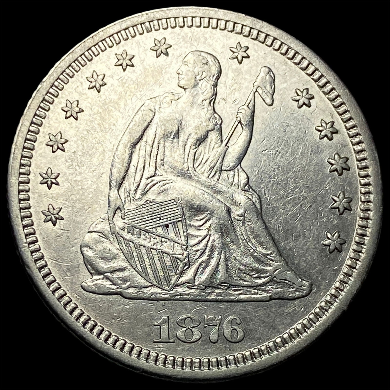 1876 Seated Liberty Quarter CLOSELY UNCIRCULATED (1 of 2)