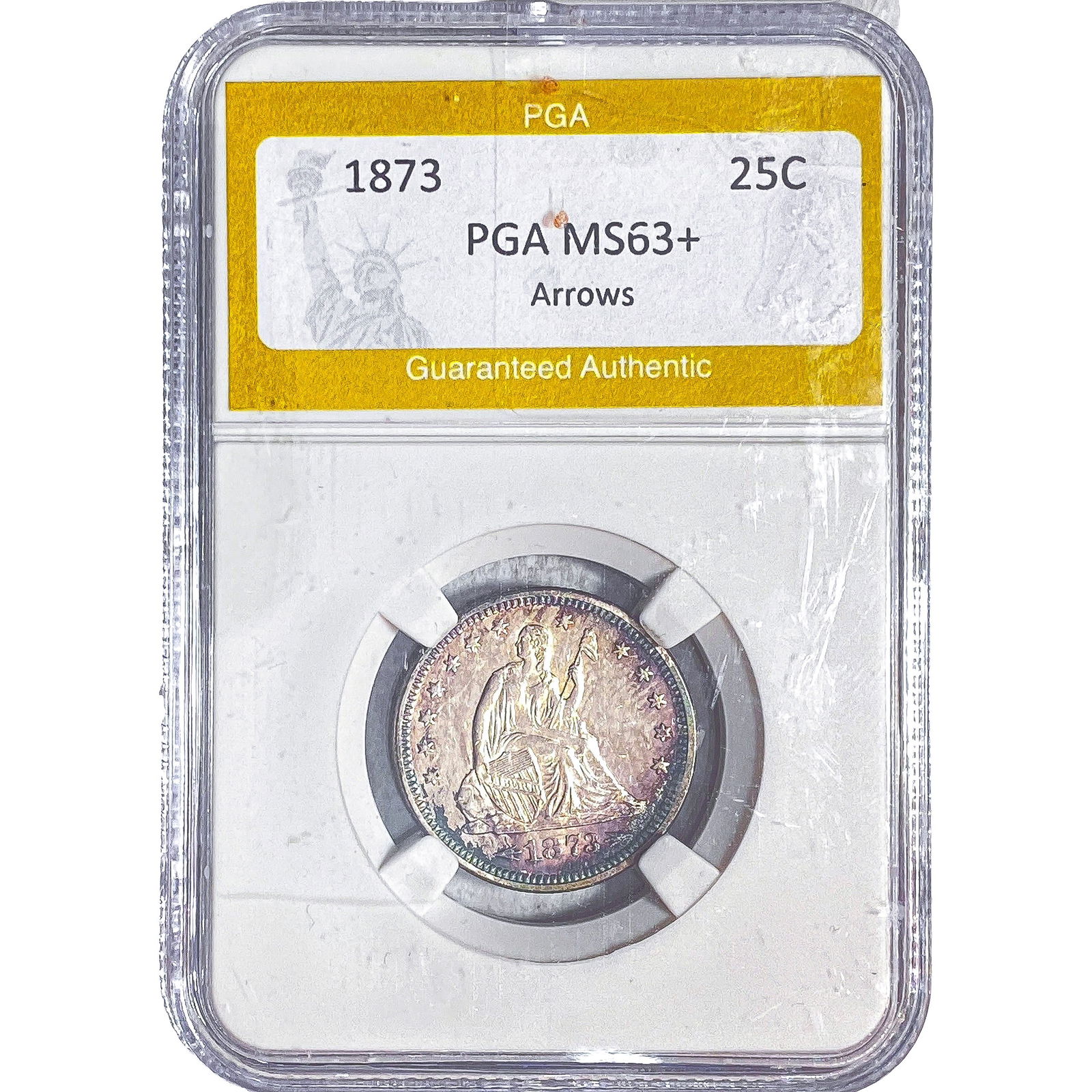 1873 Seated Liberty Quarter PGA MS63+ Arrows: 1873 Seated Liberty Quarter PGA MS63+ Arrows
