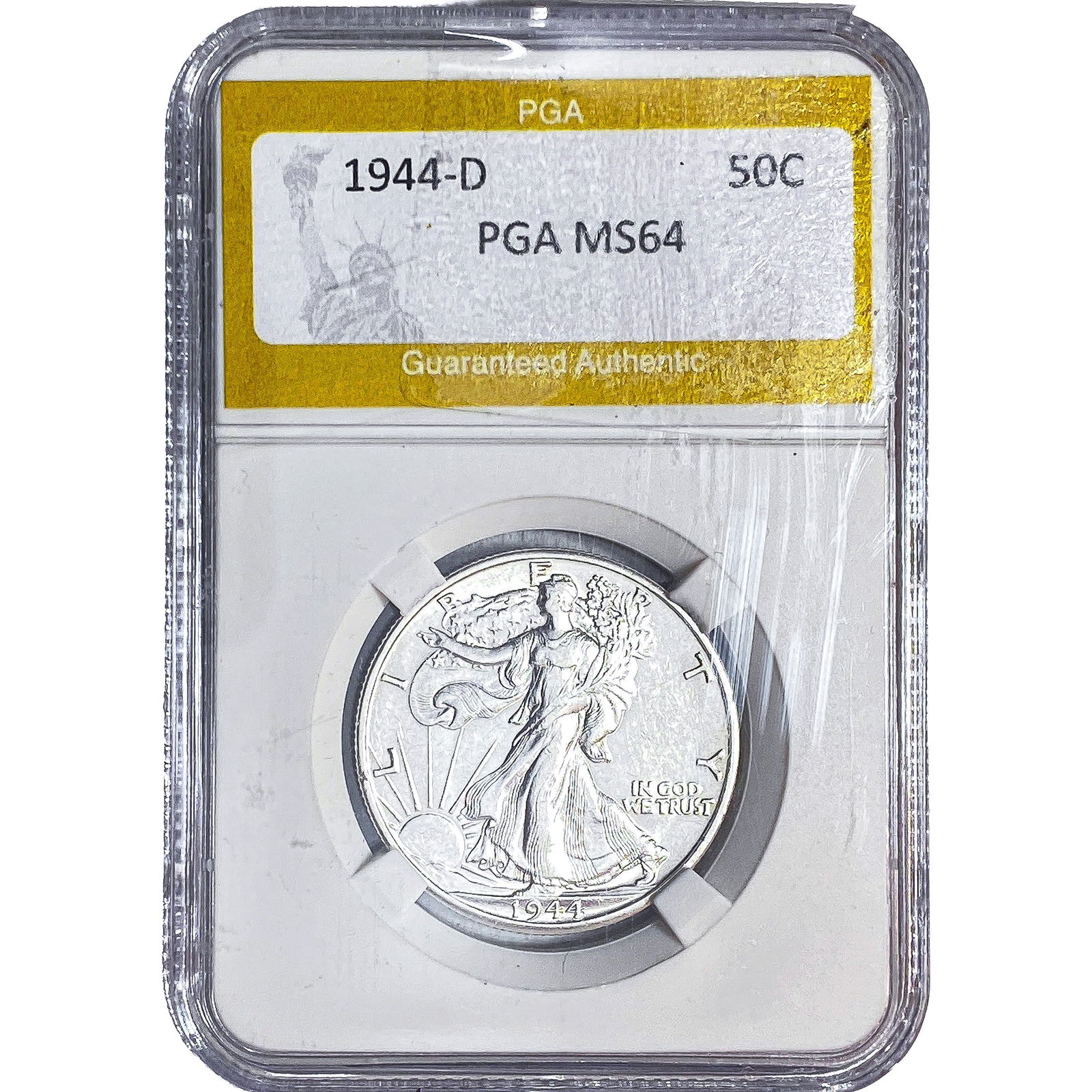 1944-D Walking Liberty Half Dollar PGA MS64: 1944-D Walking Liberty Half Dollar PGA MS64