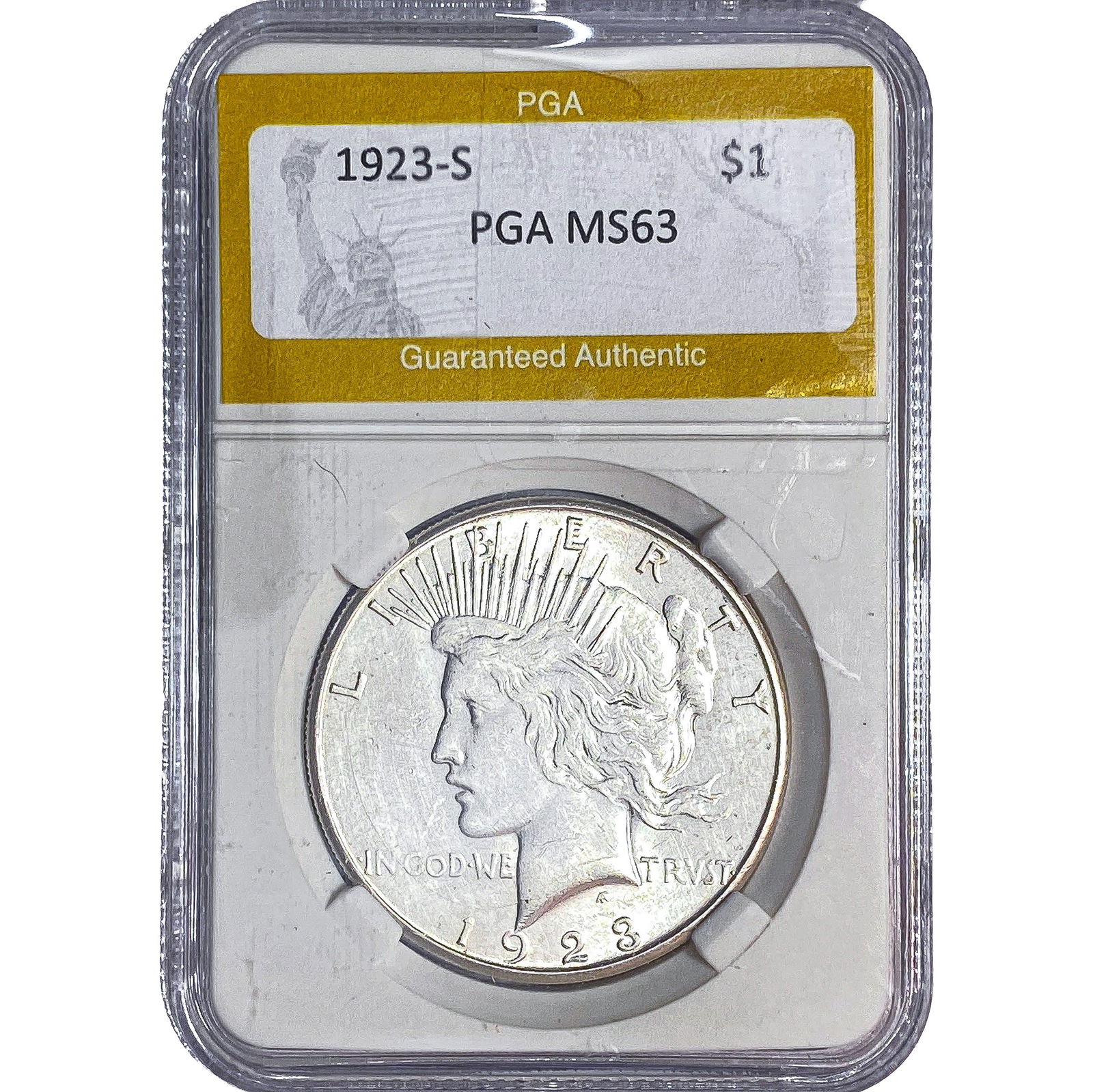 1923-S Silver Peace Dollar PGA MS63 (1 of 2)