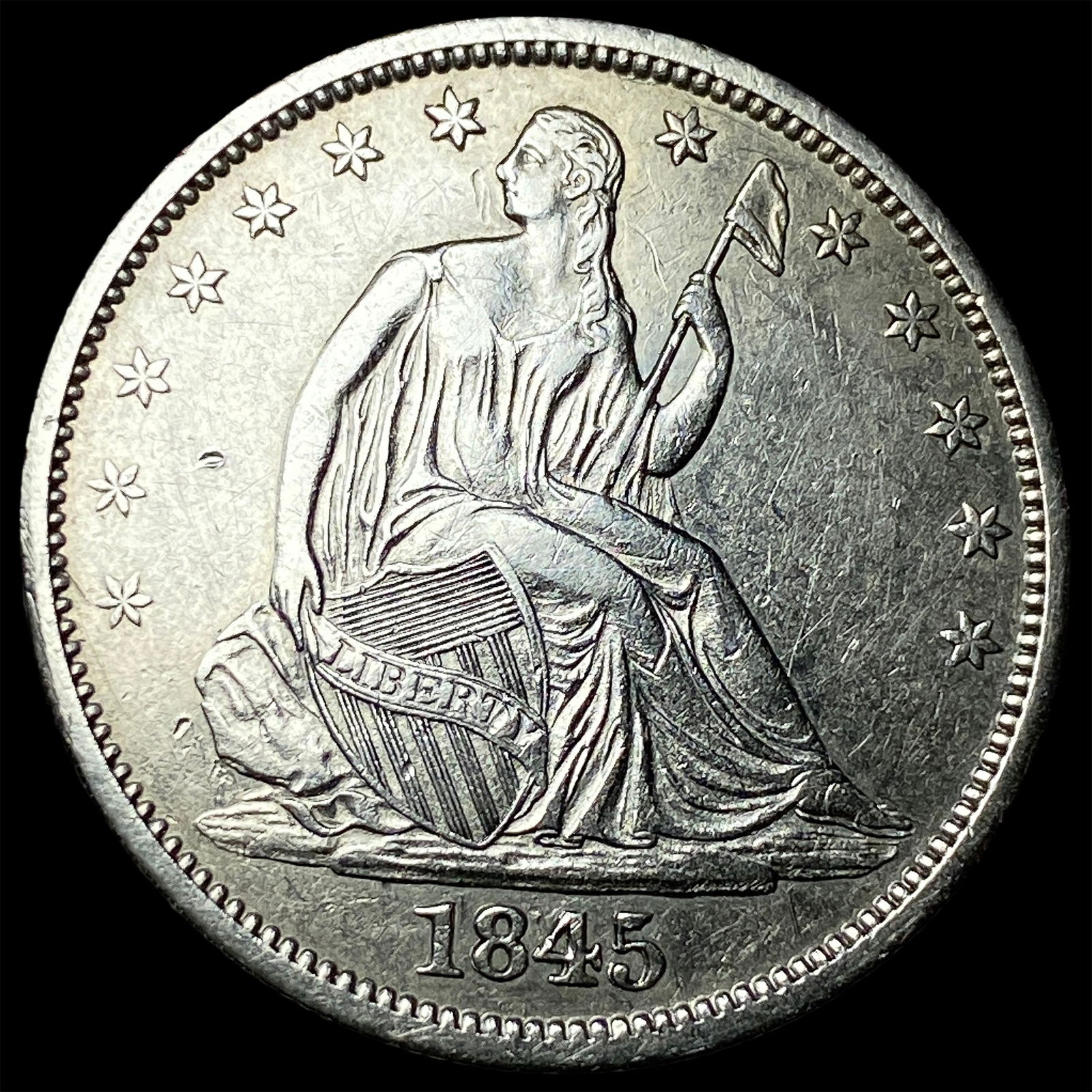 1845-O Silver Half Dollar CLOSELY UNCIRCULATED (1 of 2)