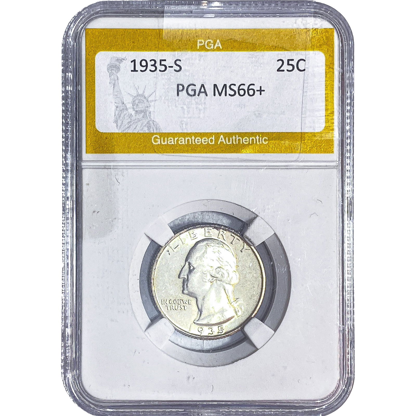 1935-S Washington Silver Quarter PGA MS66+: 1935-S Washington Silver Quarter PGA MS66+