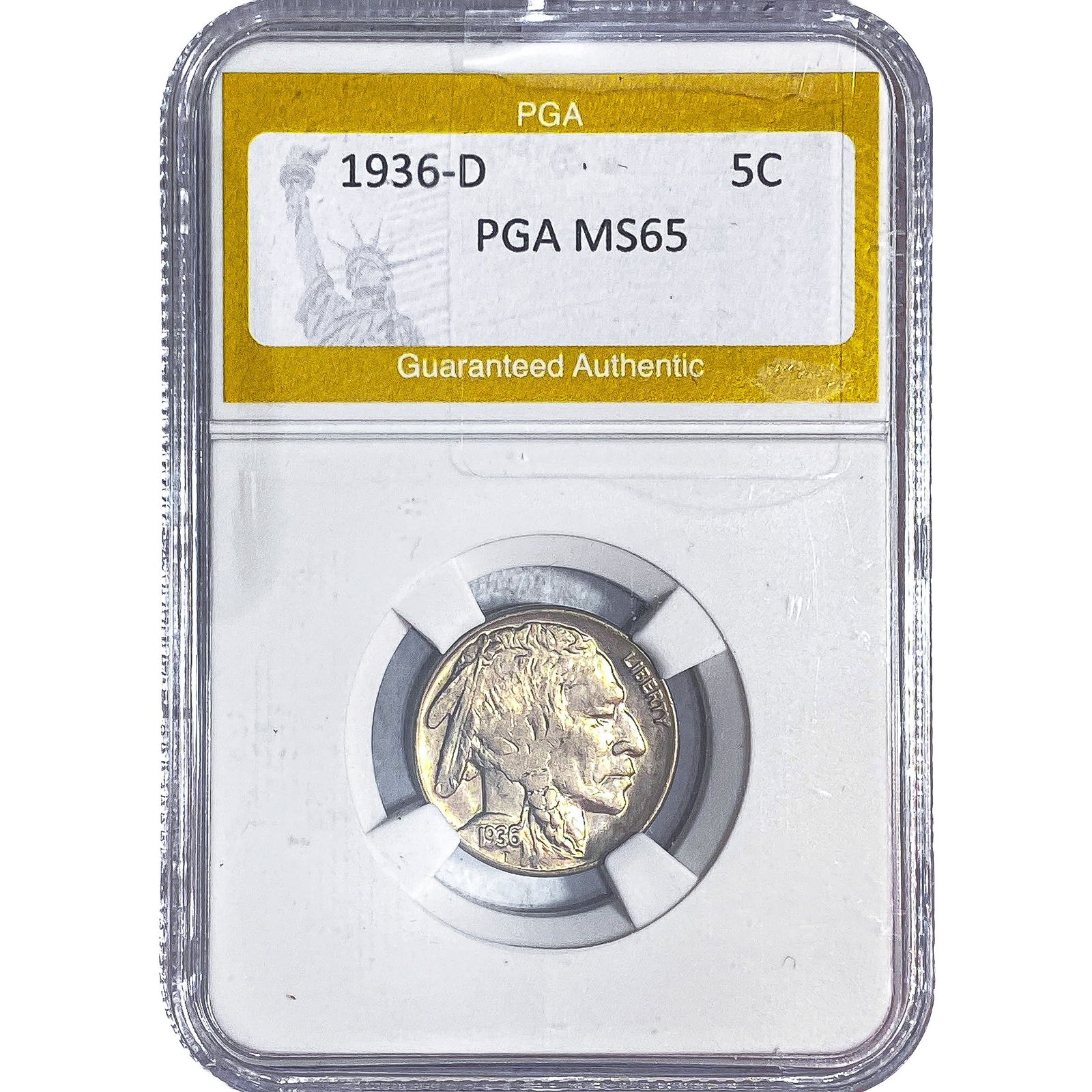 1936-D Buffalo Nickel PGA MS65: 1936-D Buffalo Nickel PGA MS65