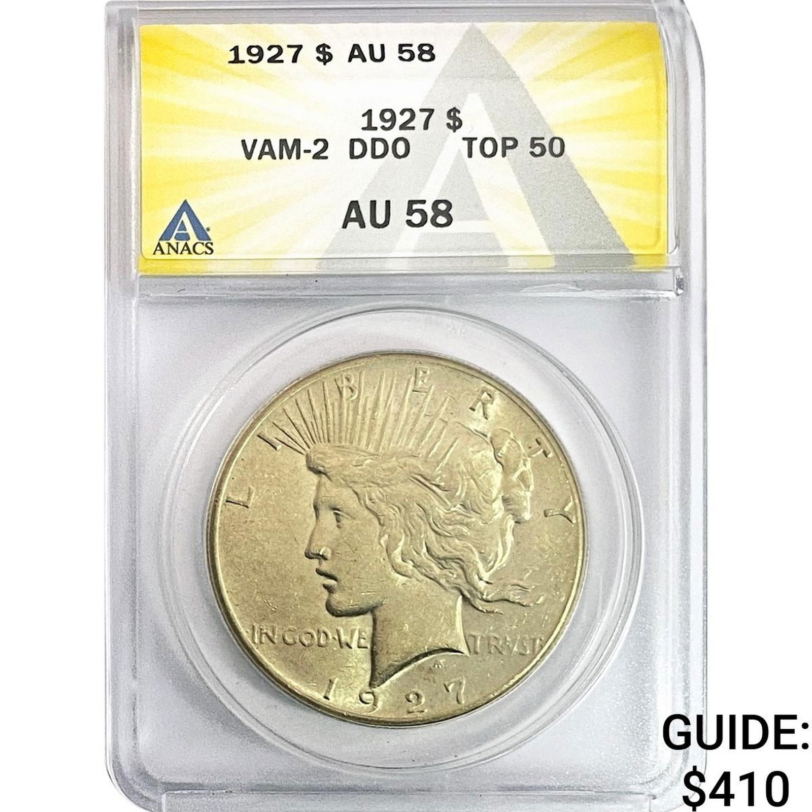 1927 Silver Peace Dollar ANACS AU58 (1 of 2)