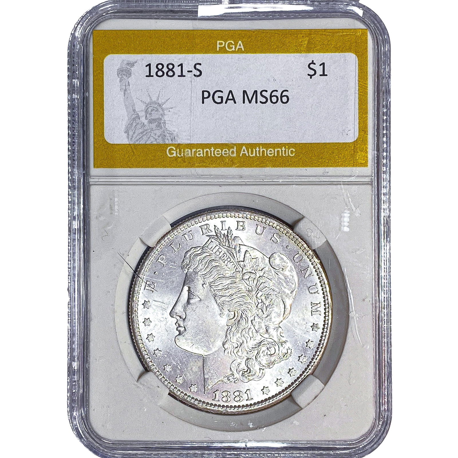 1881-S Morgan Silver Dollar PGA MS66: 1881-S Morgan Silver Dollar PGA MS66