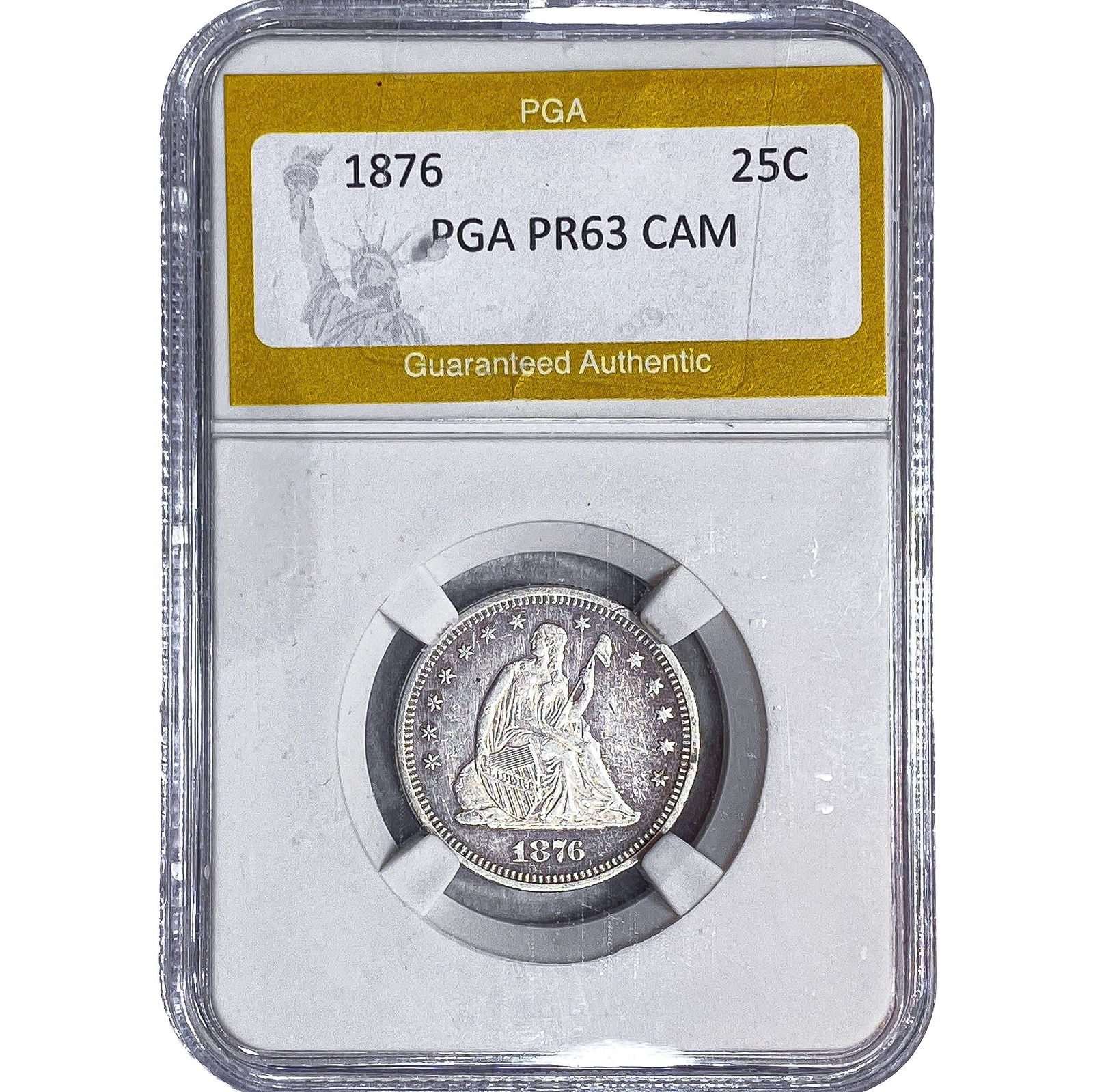 1876 Seated Liberty Quarter PGA PR63 CAM (1 of 2)