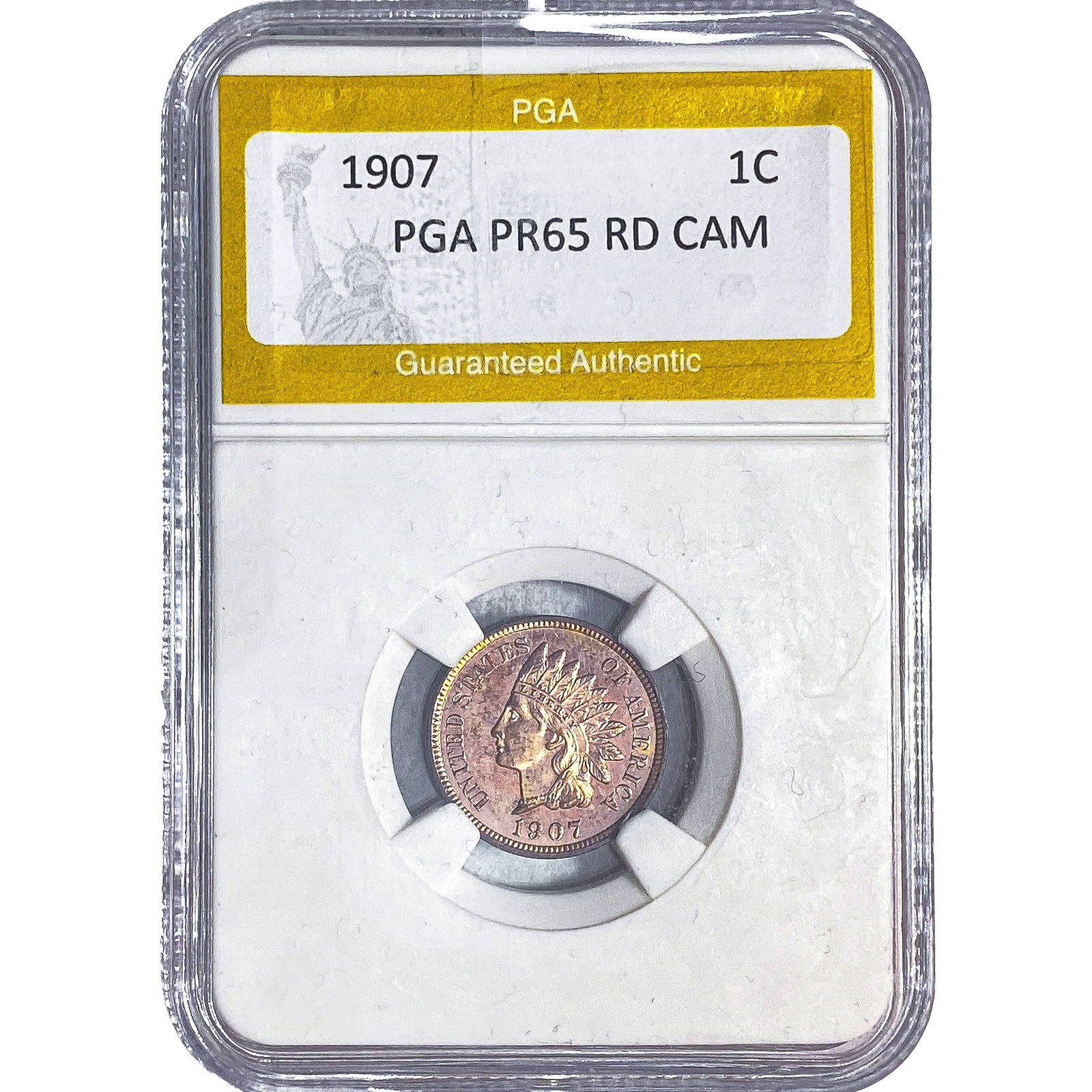 1907 Indian Head Cent PGA PR65 RD CAM: 1907 Indian Head Cent PGA PR65 RD CAM