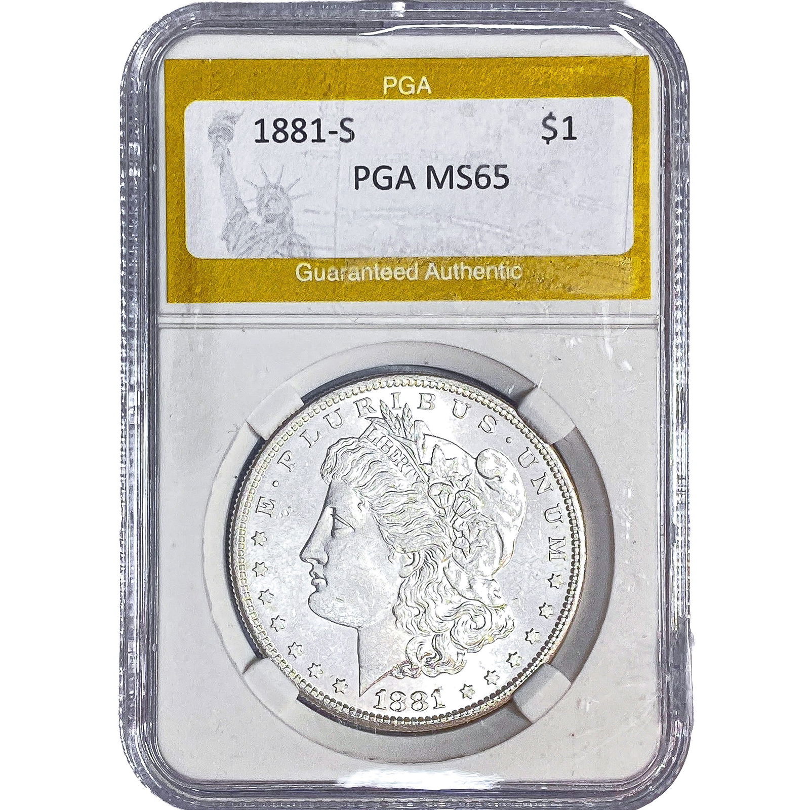 1881-S Morgan Silver Dollar PGA MS65 (1 of 2)