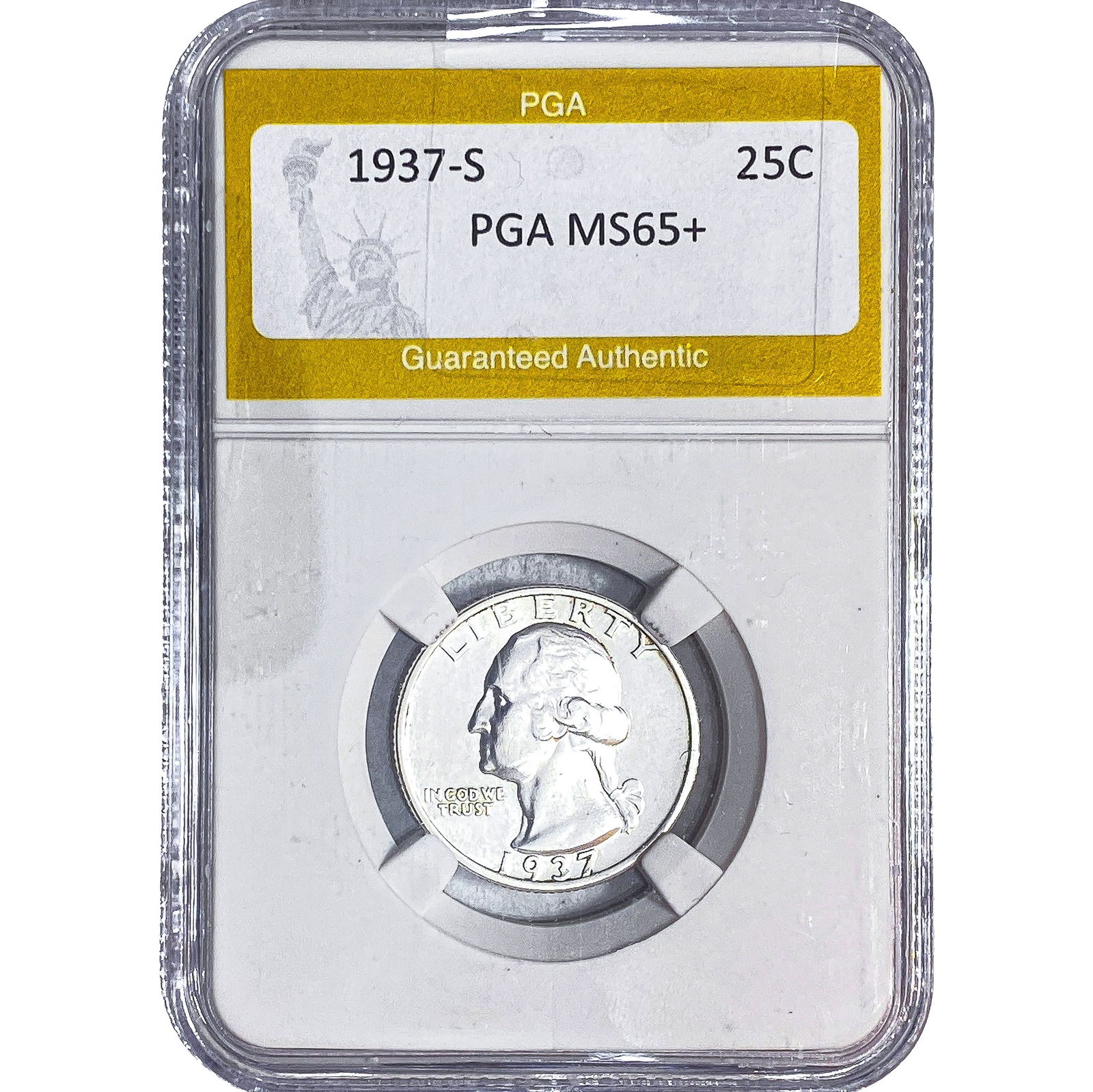 1937-S Washington Silver Quarter PGA MS65+: 1937-S Washington Silver Quarter PGA MS65+
