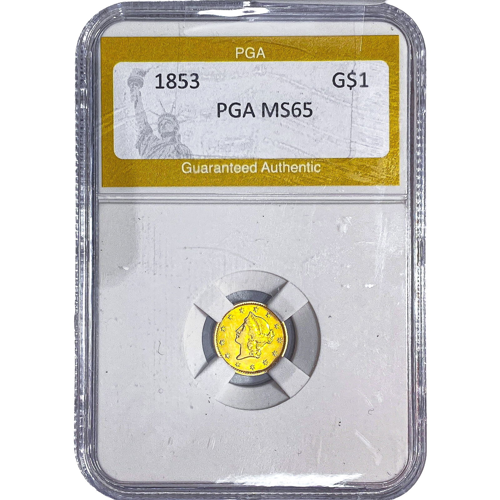 1853 Rare Gold Dollar PGA MS65: 1853 Rare Gold Dollar PGA MS65
