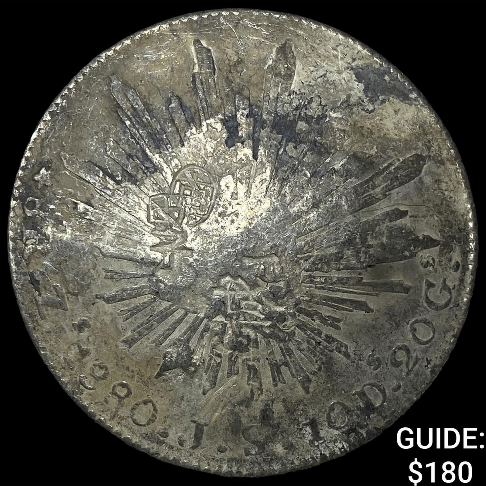 Mexico Silver 8 Reales Punch Marked NEARLY UNCIRCULATED: Mexico Silver 8 Reales Punch Marked NEARLY UNCIRCULATED