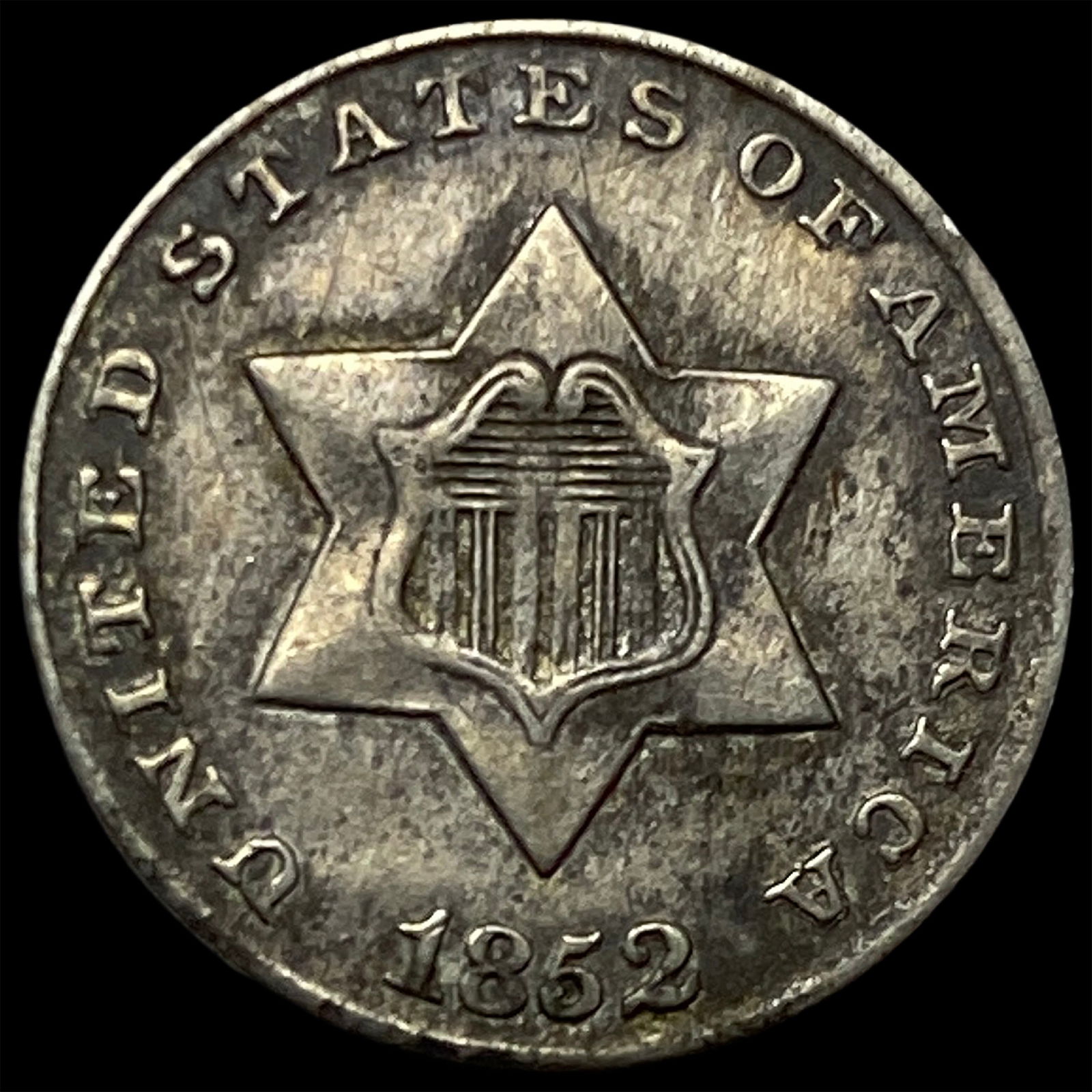 1852 Silver Three-Cent Piece NEARLY UNCIRCULATED (1 of 2)