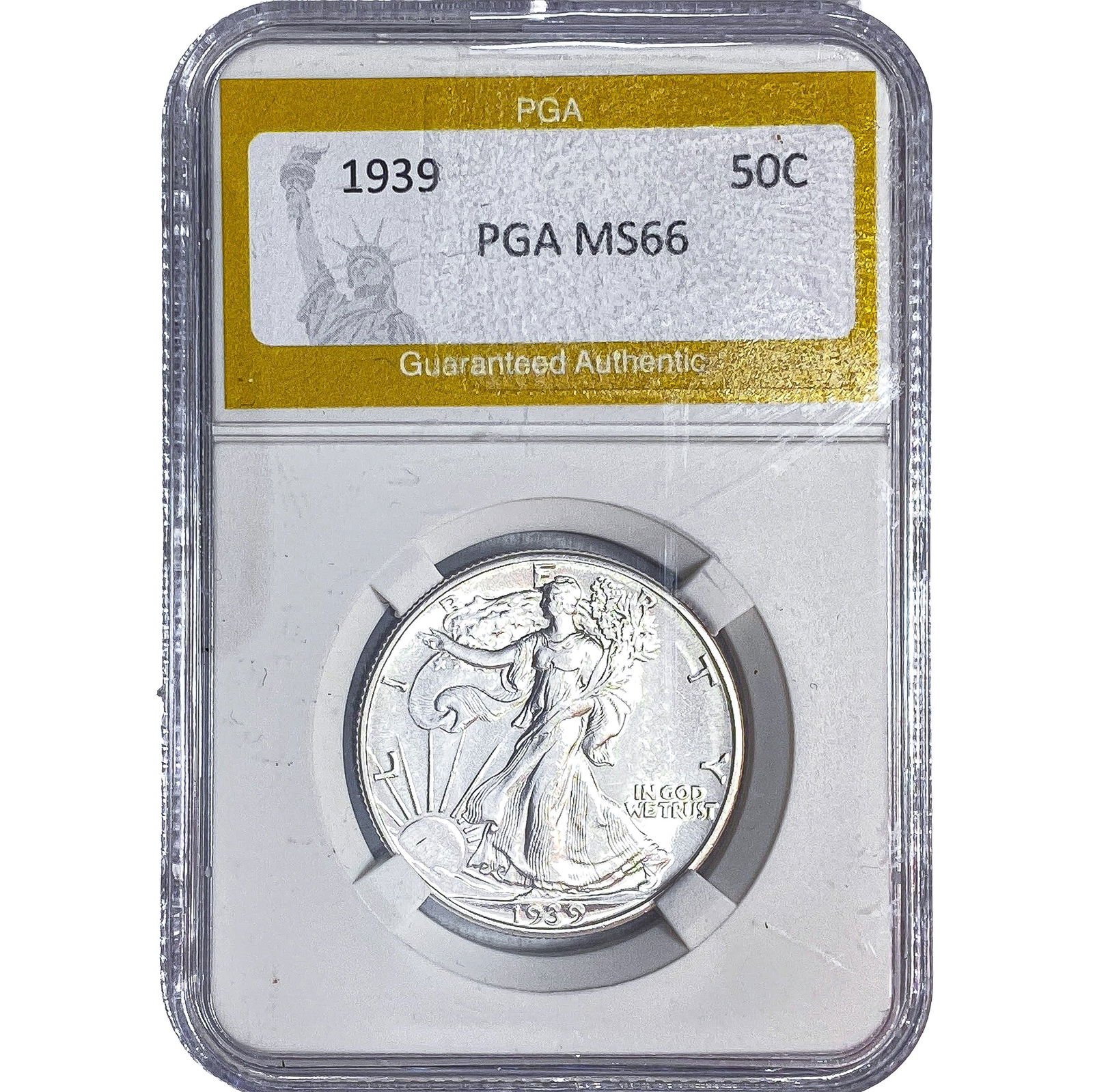 1939 Walking Liberty Half Dollar PGA MS66: 1939 Walking Liberty Half Dollar PGA MS66