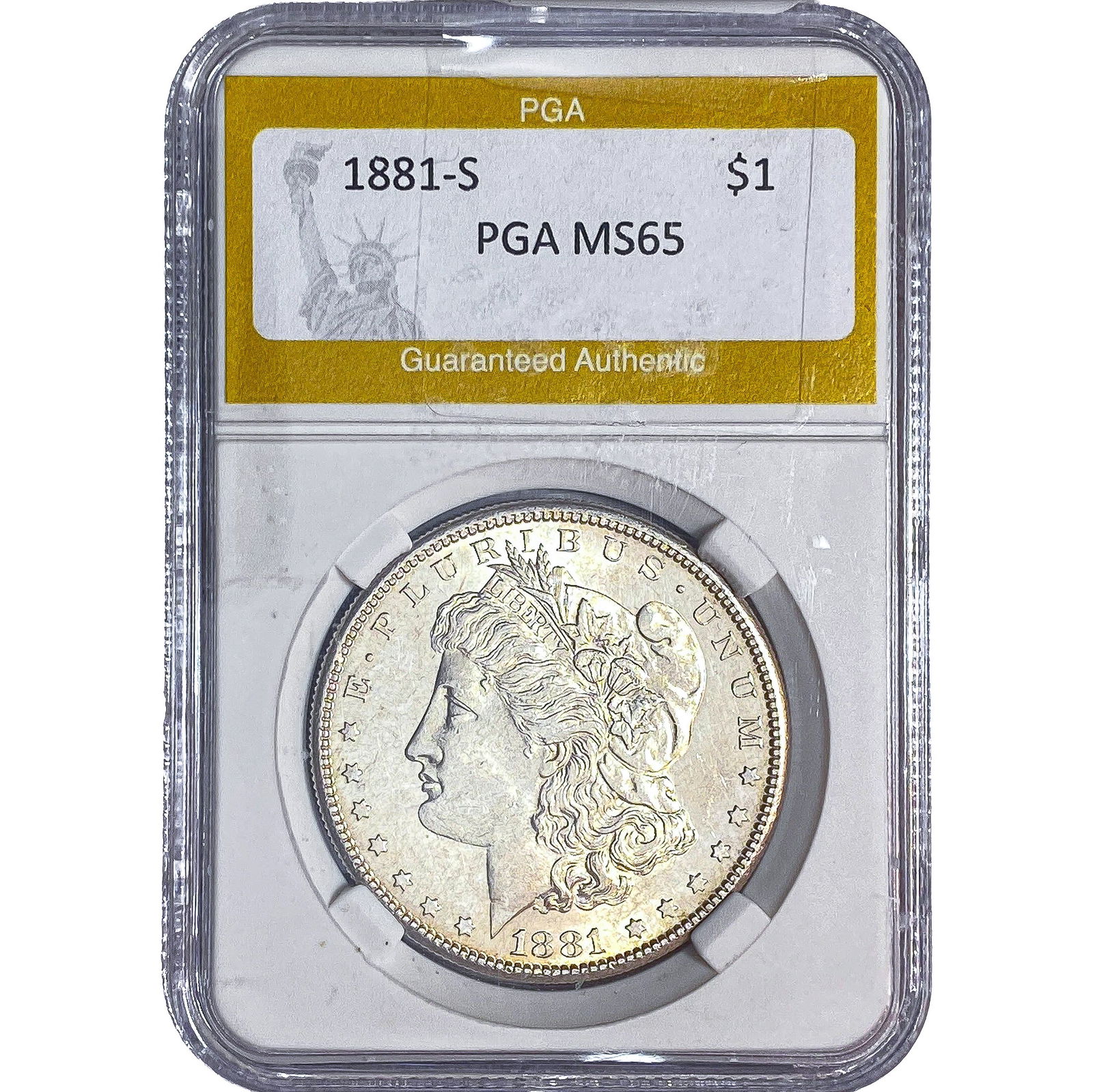 1881-S Morgan Silver Dollar PGA MS65: 1881-S Morgan Silver Dollar PGA MS65
