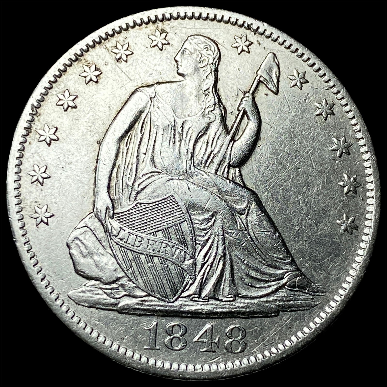 1848-O Silver Half Dollar CLOSELY UNCIRCULATED (1 of 2)