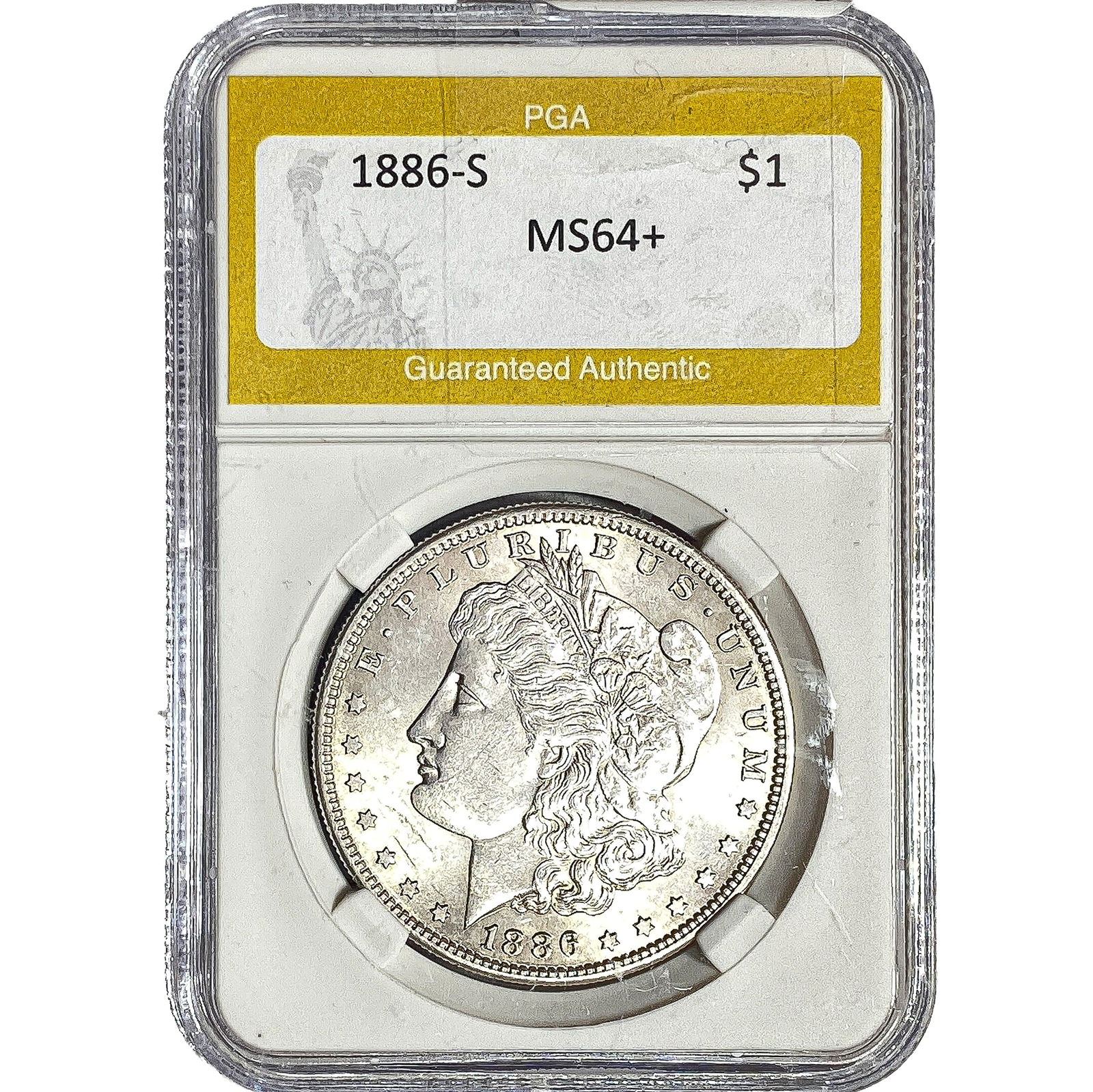 1886-S Morgan Silver Dollar PGA MS64+ (1 of 2)