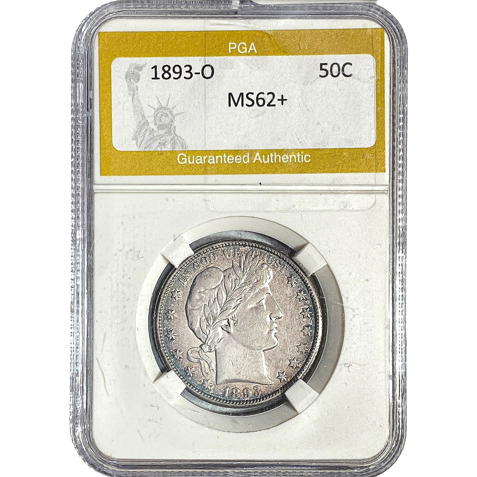 1893-O Barber Half Dollar PGA MS62+: 1893-O Barber Half Dollar PGA MS62+