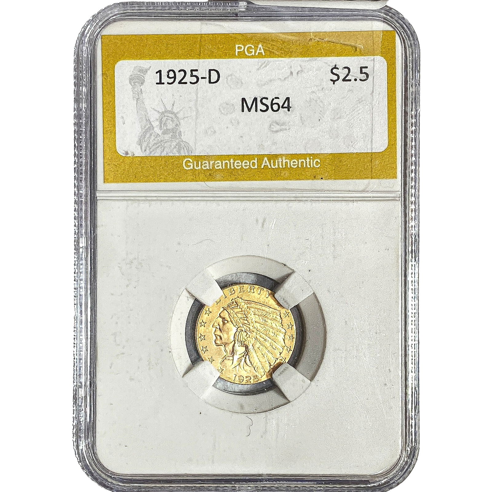 1925-D $2.50 Gold Quarter Eagle PGA MS64 (1 of 2)