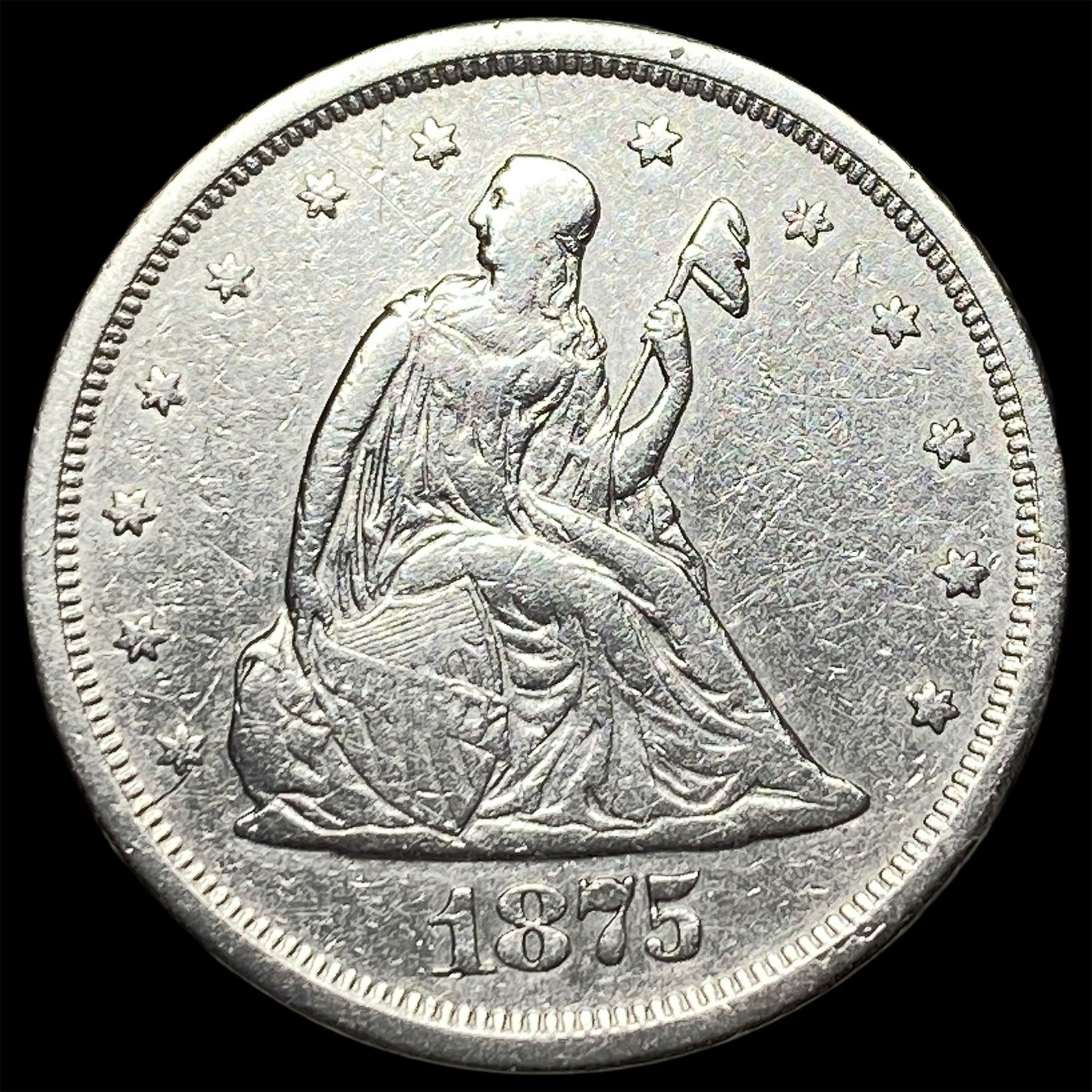 1875-S Silver Twenty Cents NEARLY UNCIRCULATED (1 of 2)