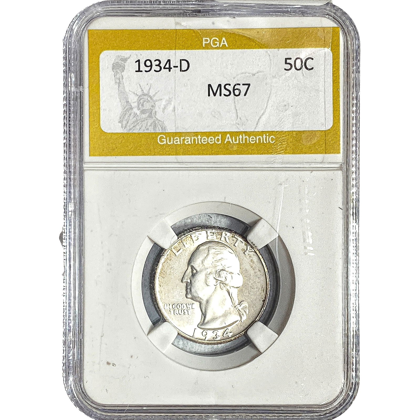 1934-D Washington Silver Half Dollar PGA MS67 (1 of 2)