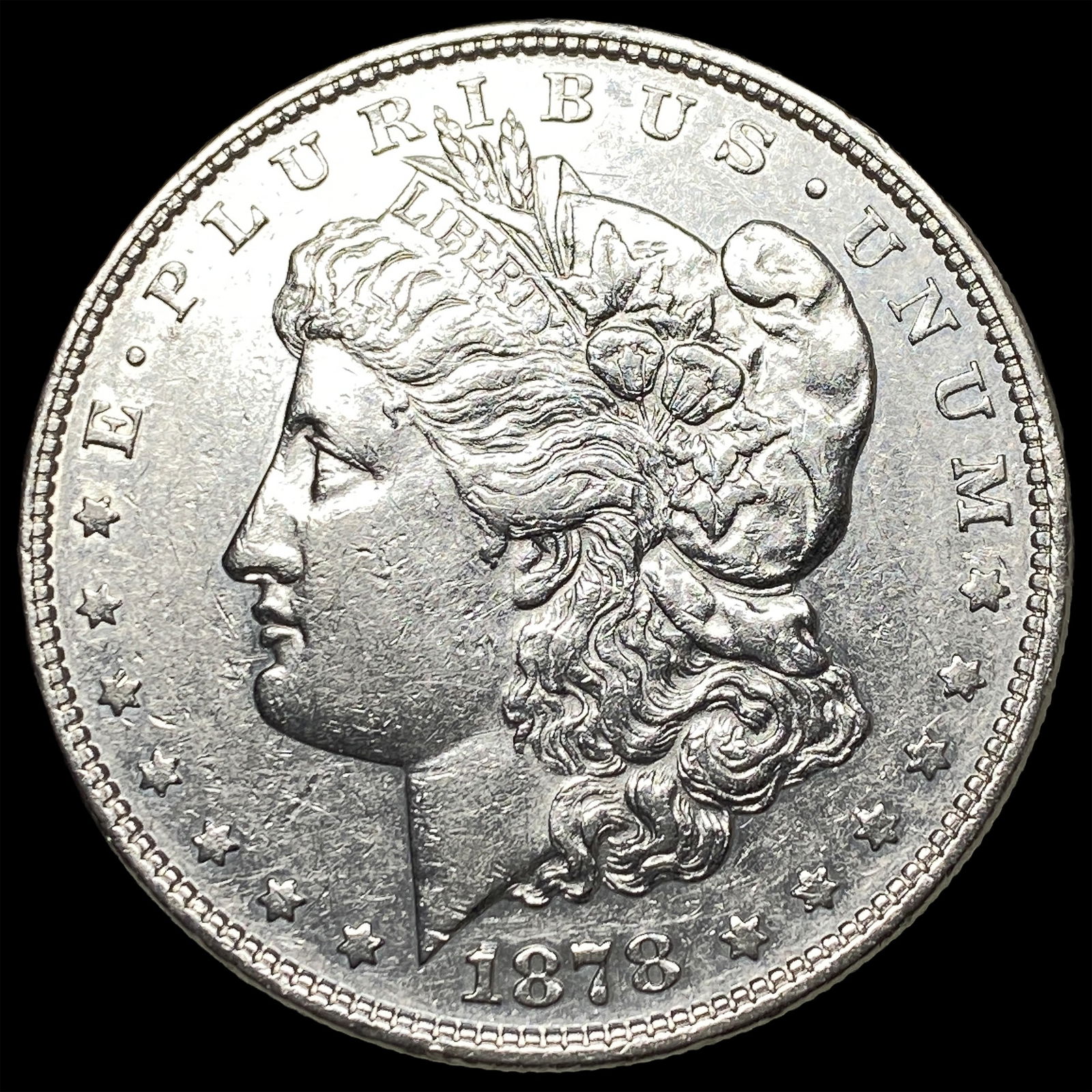 1878 8TF Silver Morgan Dollar CLOSELY UNCIRCULATED: 1878 8TF Silver Morgan Dollar CLOSELY UNCIRCULATED