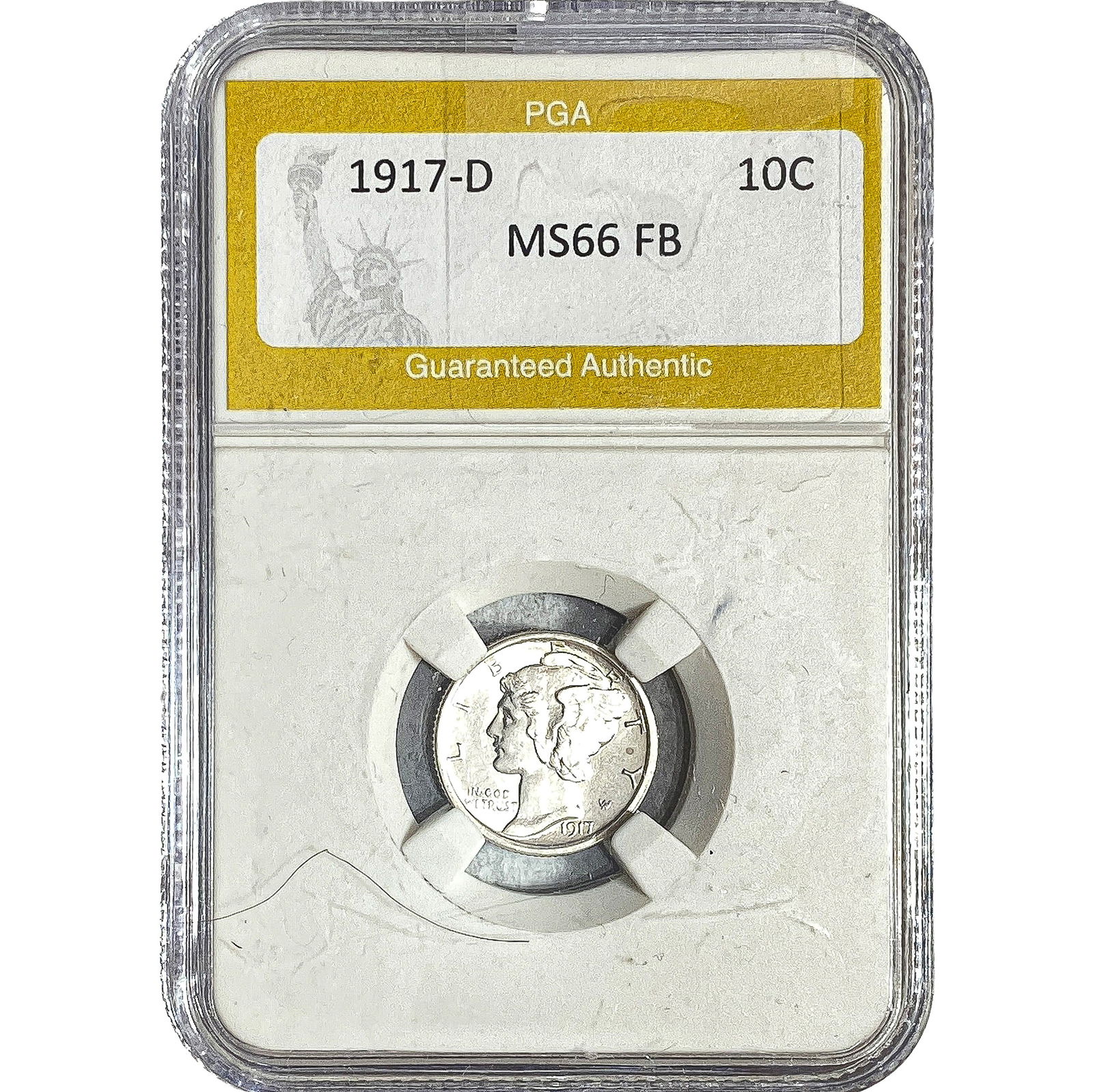 1917-D Mercury Silver Dime PGA MS66 FB (1 of 2)