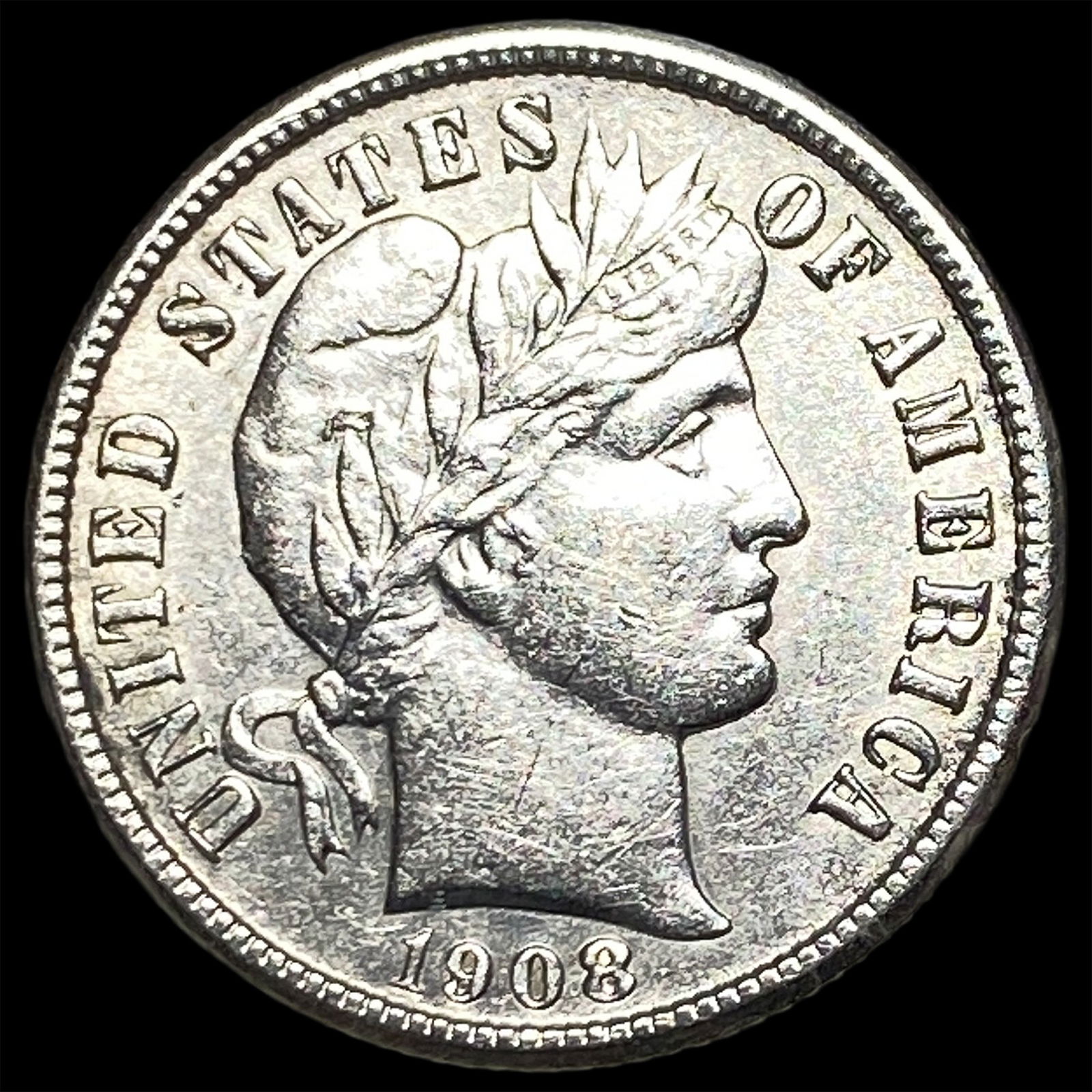 1908-S Silver Barber Dime CLOSELY UNCIRCULATED (1 of 2)