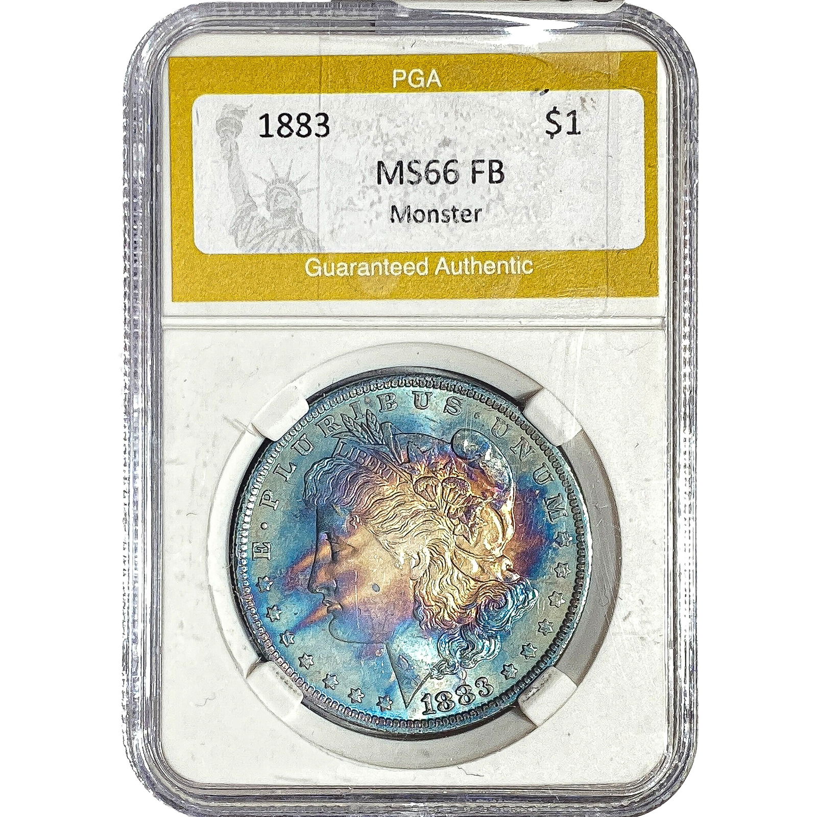 1883 Mercury Silver Dollar PGA MS66 FB Monster: 1883 Mercury Silver Dollar PGA MS66 FB Monster