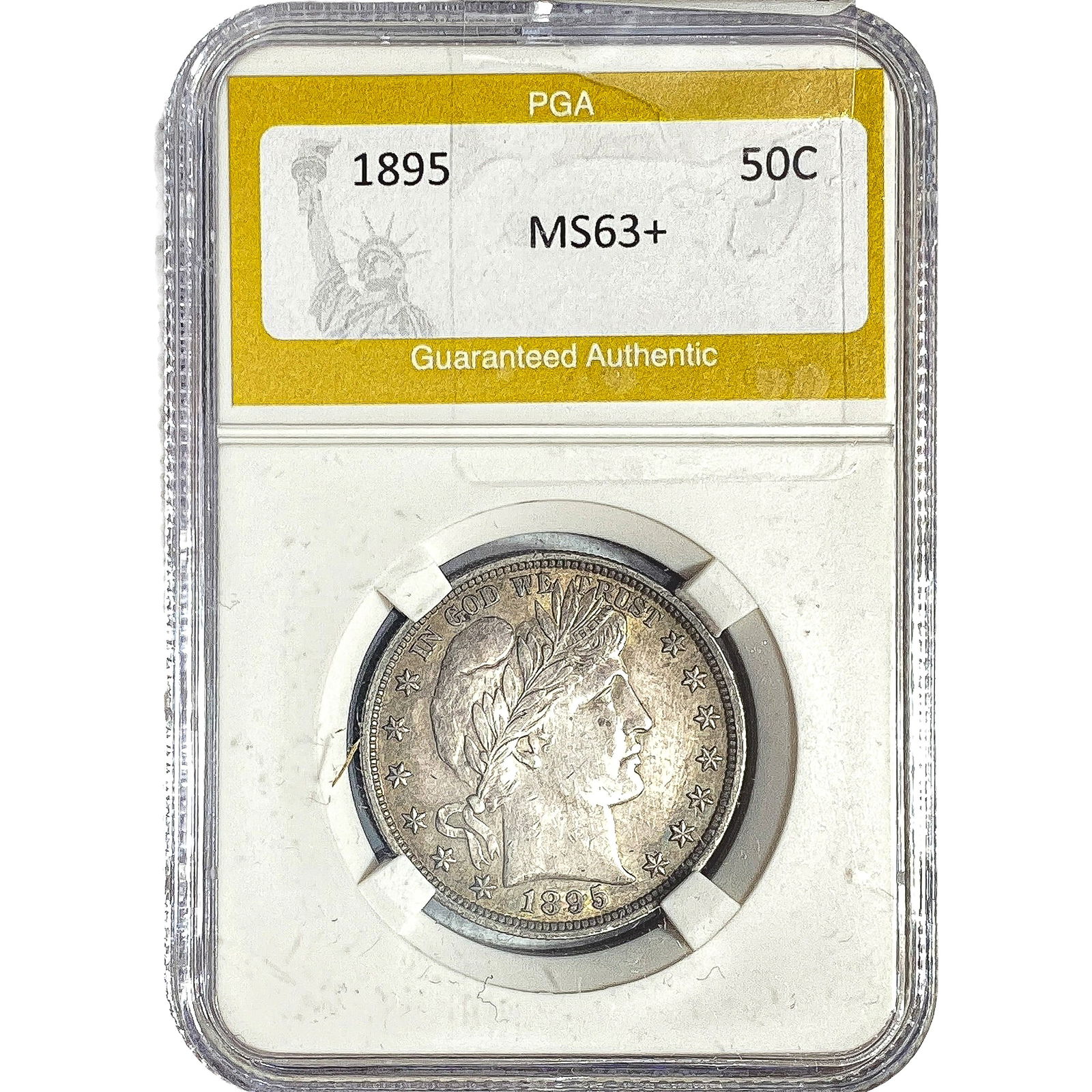 1895 Barber Half Dollar PGA MS63+: 1895 Barber Half Dollar PGA MS63+
