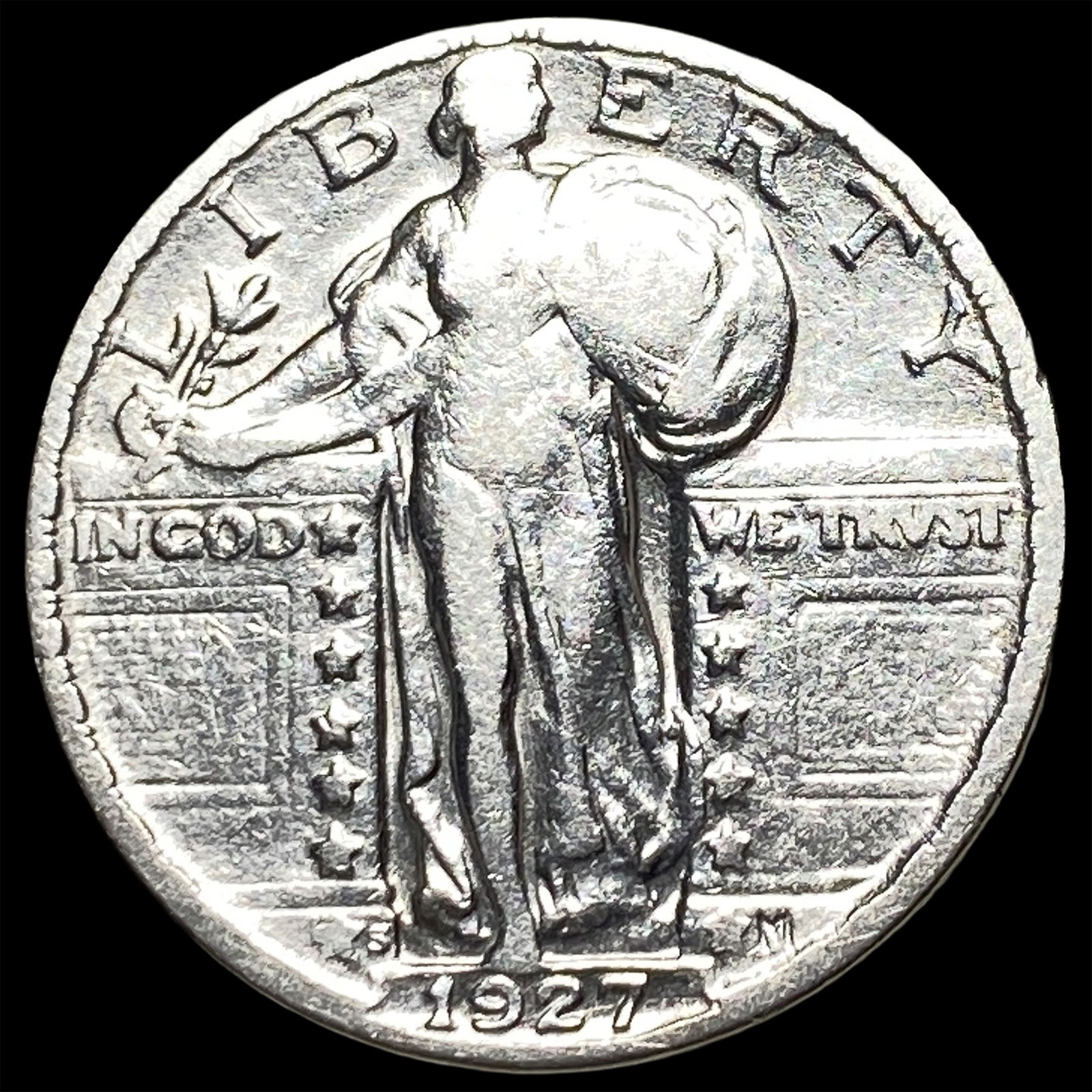 1927 Standing Liberty Silver Quarter LIGHTLY CIRCULATED: 1927 Standing Liberty Silver Quarter LIGHTLY CIRCULATED